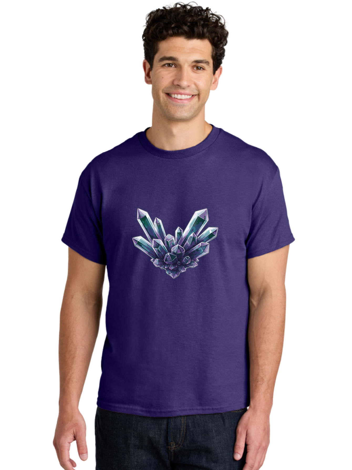Amethyst-Crystal-Cluster-1 Men'S Graphic Tee, 100% Cotton, Comfortable Casual Summer Wear, Machine Washable, Vintage Camera, Old Camera, Antique Camera, Black Camera, Classic Photography, Photography Equipment, Nostalgic Device, Film Camera, Baj935