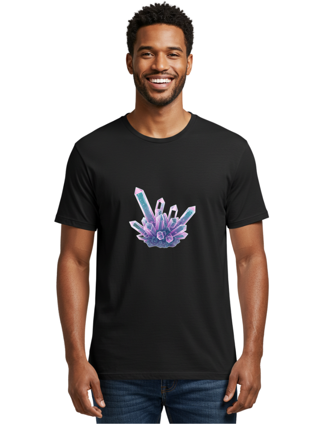Amethyst-Crystal-Cluster Men'S Graphic Tee, 100% Cotton, Comfortable Casual Summer Wear, Machine Washable, Vintage Camera, Old Camera, Antique Camera, Black Camera, Classic Photography, Photography Equipment, Nostalgic Device, Film Camera, Baj936