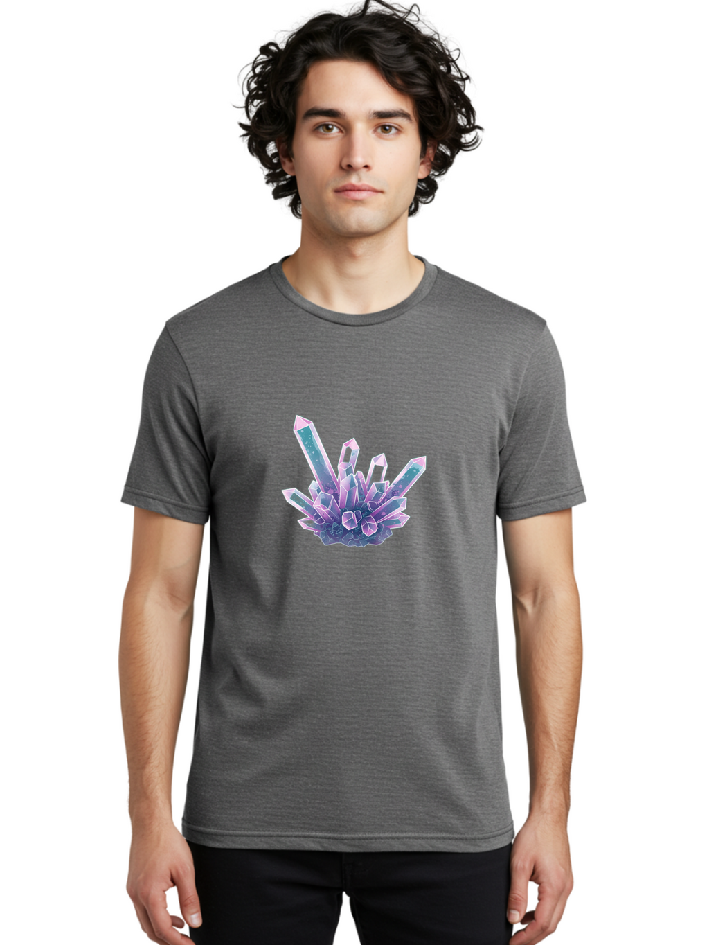 Amethyst-Crystal-Cluster Men'S Graphic Tee, 100% Cotton, Comfortable Casual Summer Wear, Machine Washable, Vintage Camera, Old Camera, Antique Camera, Black Camera, Classic Photography, Photography Equipment, Nostalgic Device, Film Camera, Baj936