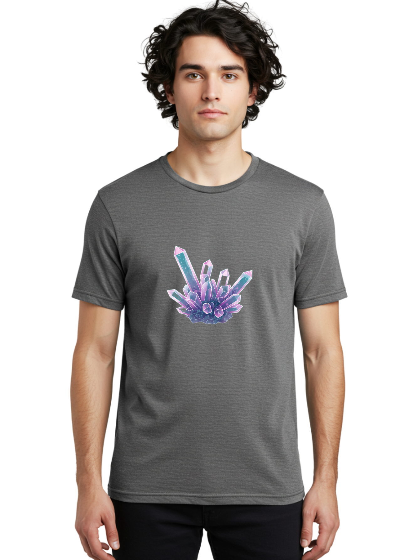 Amethyst-Crystal-Cluster Men'S Graphic Tee, 100% Cotton, Comfortable Casual Summer Wear, Machine Washable, Vintage Camera, Old Camera, Antique Camera, Black Camera, Classic Photography, Photography Equipment, Nostalgic Device, Film Camera, Baj936