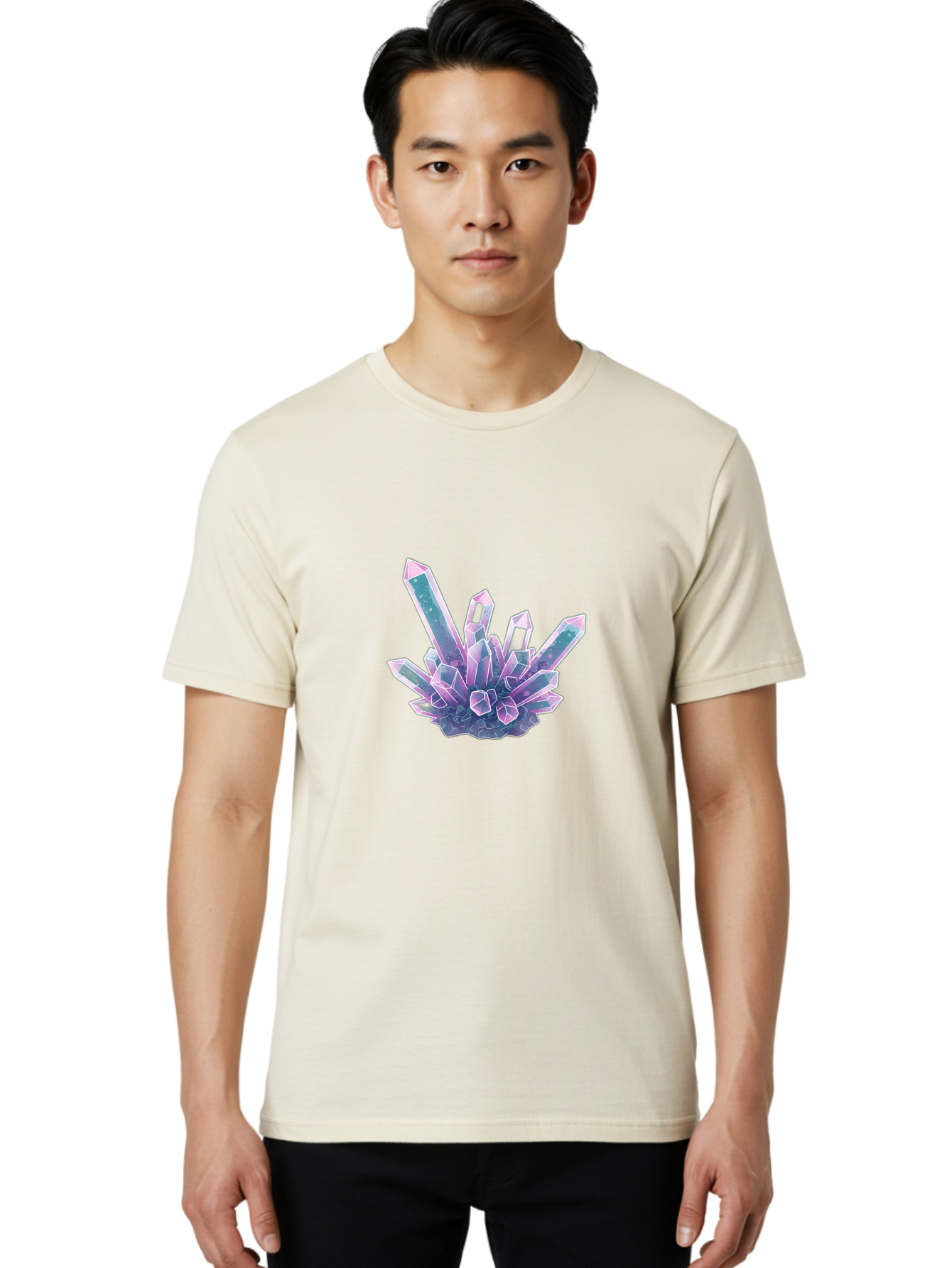 Amethyst-Crystal-Cluster Men'S Graphic Tee, 100% Cotton, Comfortable Casual Summer Wear, Machine Washable, Vintage Camera, Old Camera, Antique Camera, Black Camera, Classic Photography, Photography Equipment, Nostalgic Device, Film Camera, Baj936