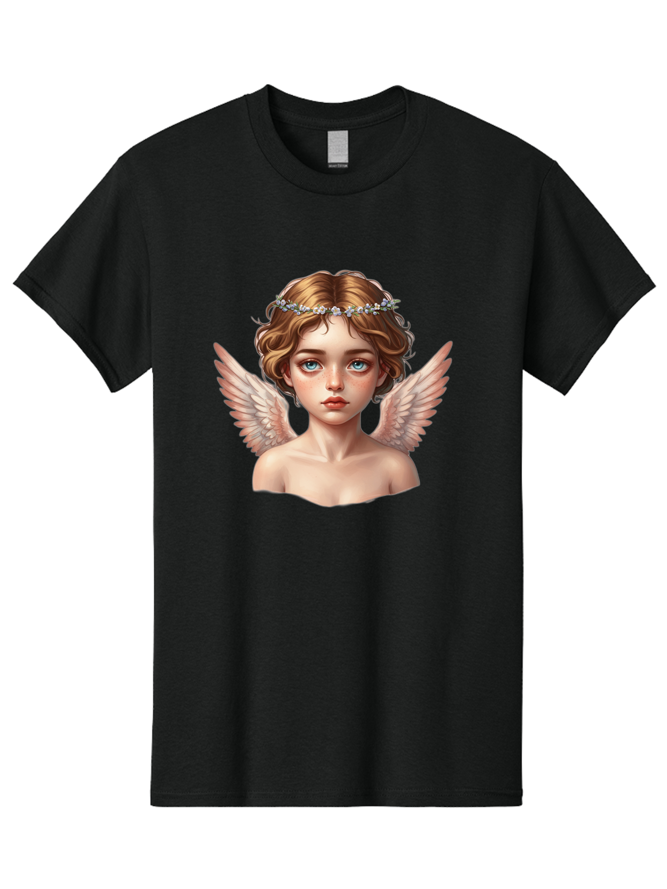 Angel-Portrait-1 Men'S Graphic Tee, 100% Cotton, Comfortable Casual Summer Wear, Machine Washable, Vintage Camera, Old Camera, Antique Camera, Black Camera, Classic Photography, Photography Equipment, Nostalgic Device, Film Camera, Camera Art Baj941