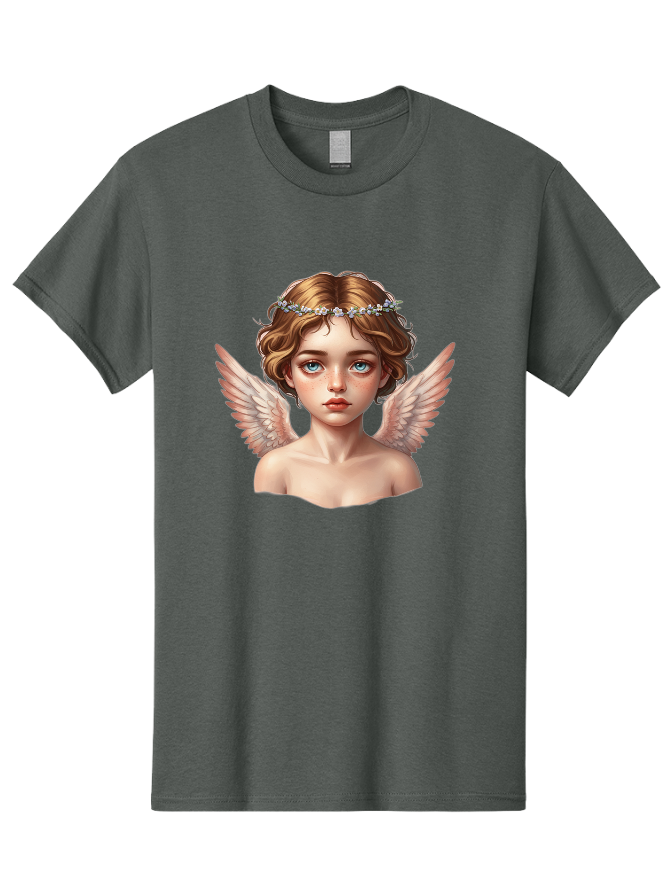 Angel-Portrait-1 Men'S Graphic Tee, 100% Cotton, Comfortable Casual Summer Wear, Machine Washable, Vintage Camera, Old Camera, Antique Camera, Black Camera, Classic Photography, Photography Equipment, Nostalgic Device, Film Camera, Camera Art Baj941
