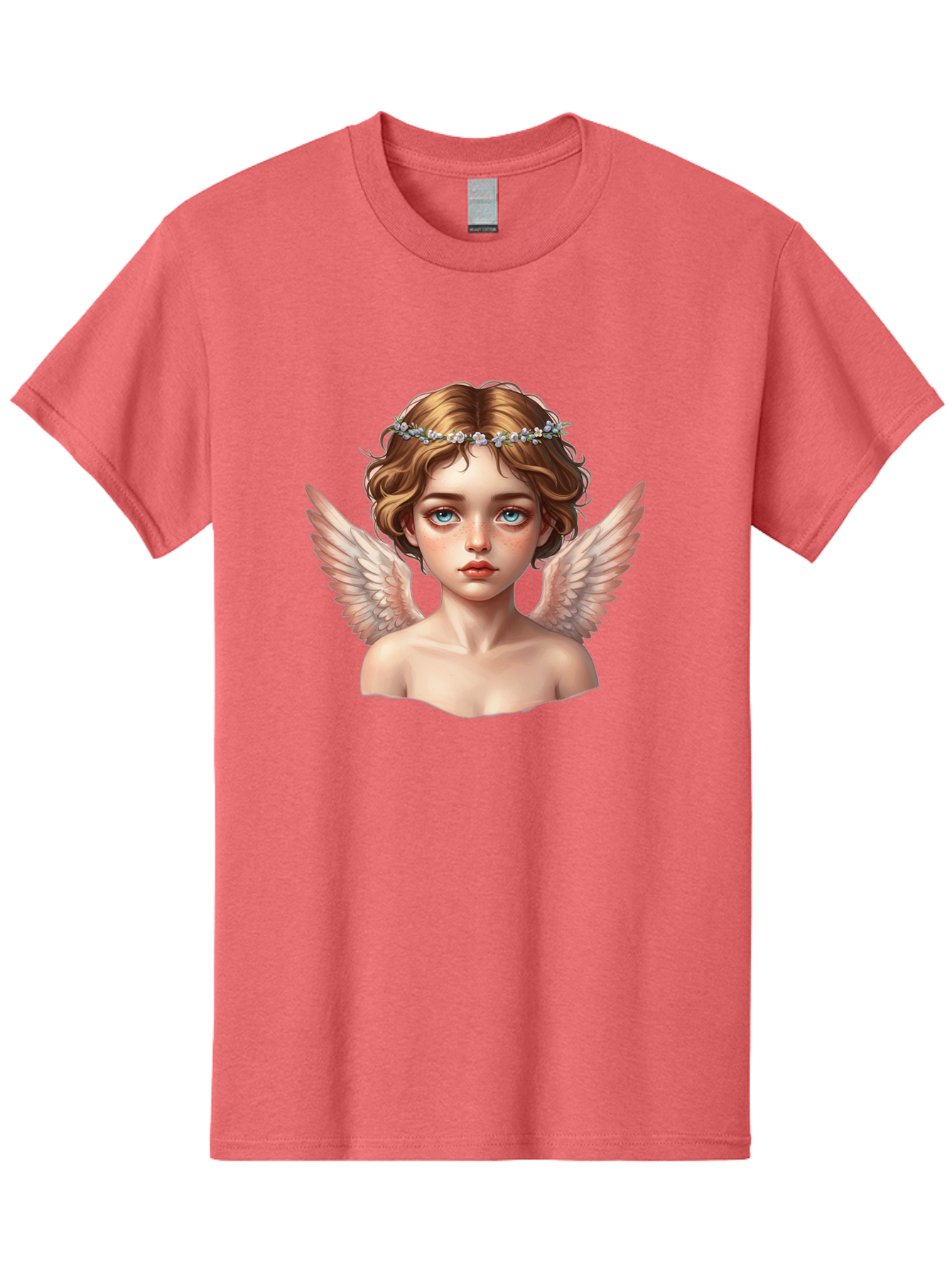 Angel-Portrait-1 Men'S Graphic Tee, 100% Cotton, Comfortable Casual Summer Wear, Machine Washable, Vintage Camera, Old Camera, Antique Camera, Black Camera, Classic Photography, Photography Equipment, Nostalgic Device, Film Camera, Camera Art Baj941