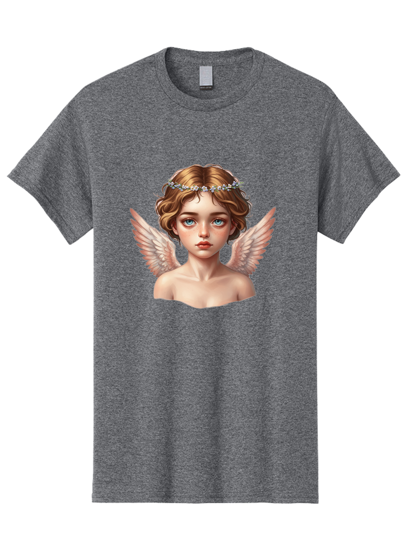 Angel-Portrait-1 Men'S Graphic Tee, 100% Cotton, Comfortable Casual Summer Wear, Machine Washable, Vintage Camera, Old Camera, Antique Camera, Black Camera, Classic Photography, Photography Equipment, Nostalgic Device, Film Camera, Camera Art Baj941