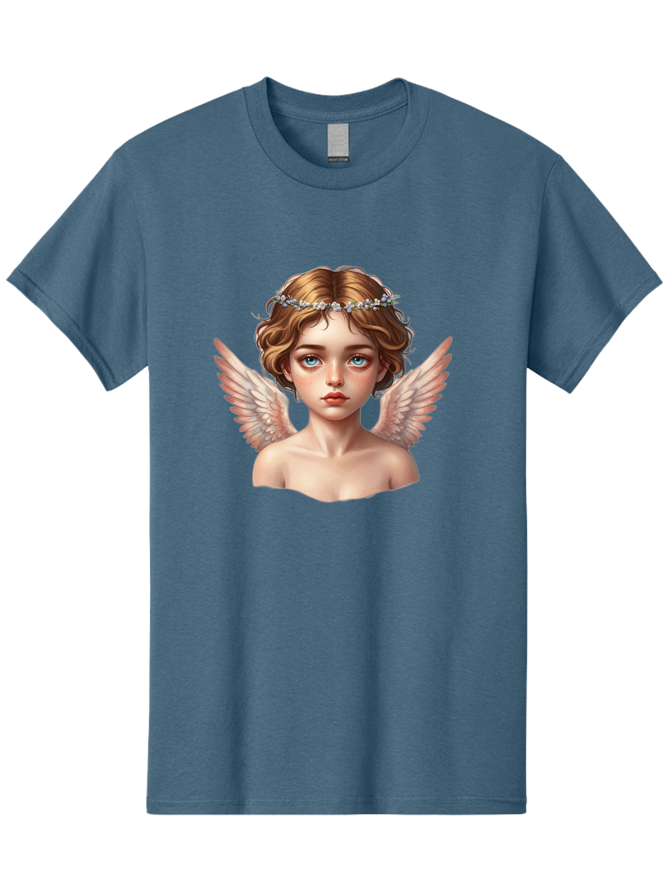 Angel-Portrait-1 Men'S Graphic Tee, 100% Cotton, Comfortable Casual Summer Wear, Machine Washable, Vintage Camera, Old Camera, Antique Camera, Black Camera, Classic Photography, Photography Equipment, Nostalgic Device, Film Camera, Camera Art Baj941