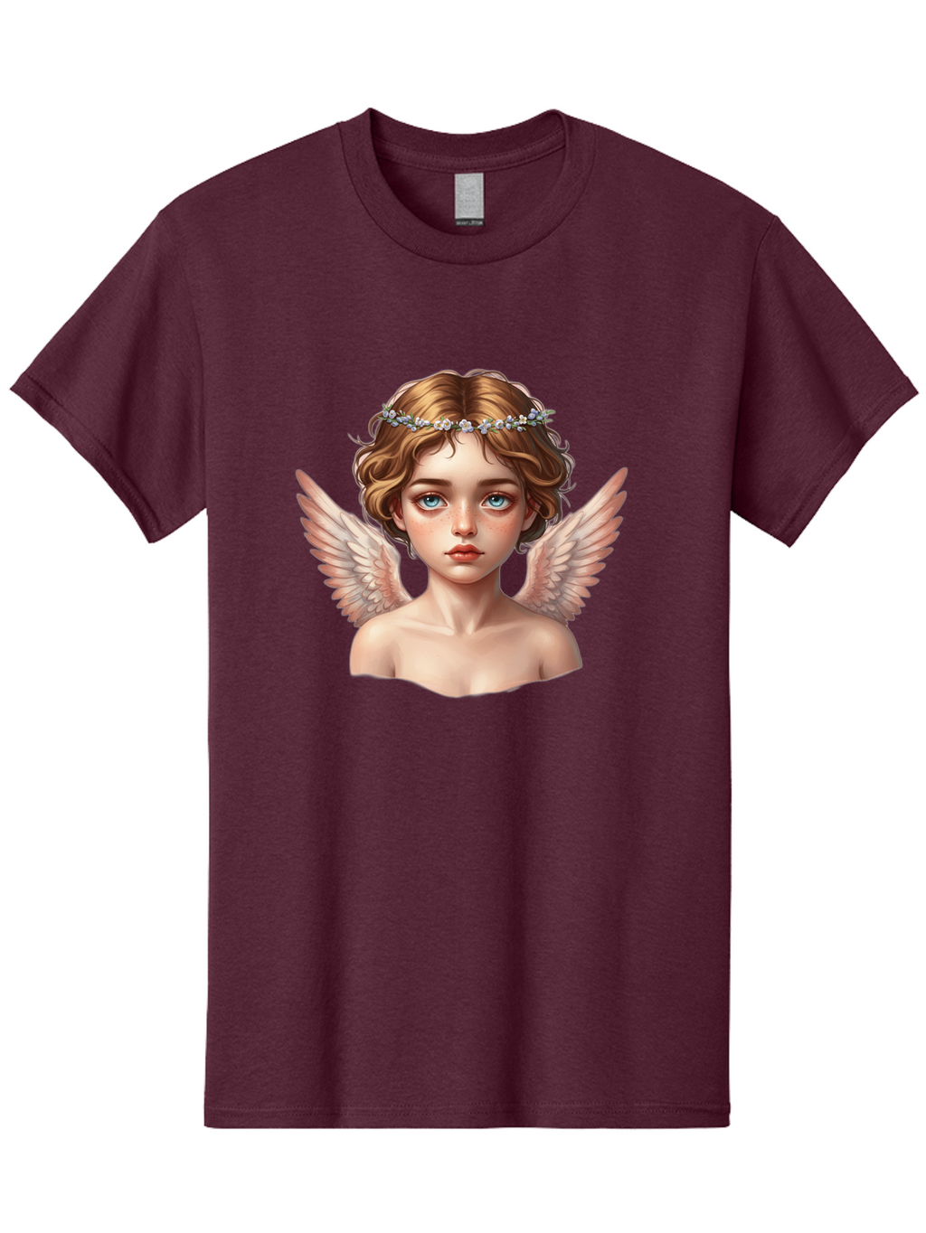 Angel-Portrait-1 Men'S Graphic Tee, 100% Cotton, Comfortable Casual Summer Wear, Machine Washable, Vintage Camera, Old Camera, Antique Camera, Black Camera, Classic Photography, Photography Equipment, Nostalgic Device, Film Camera, Camera Art Baj941