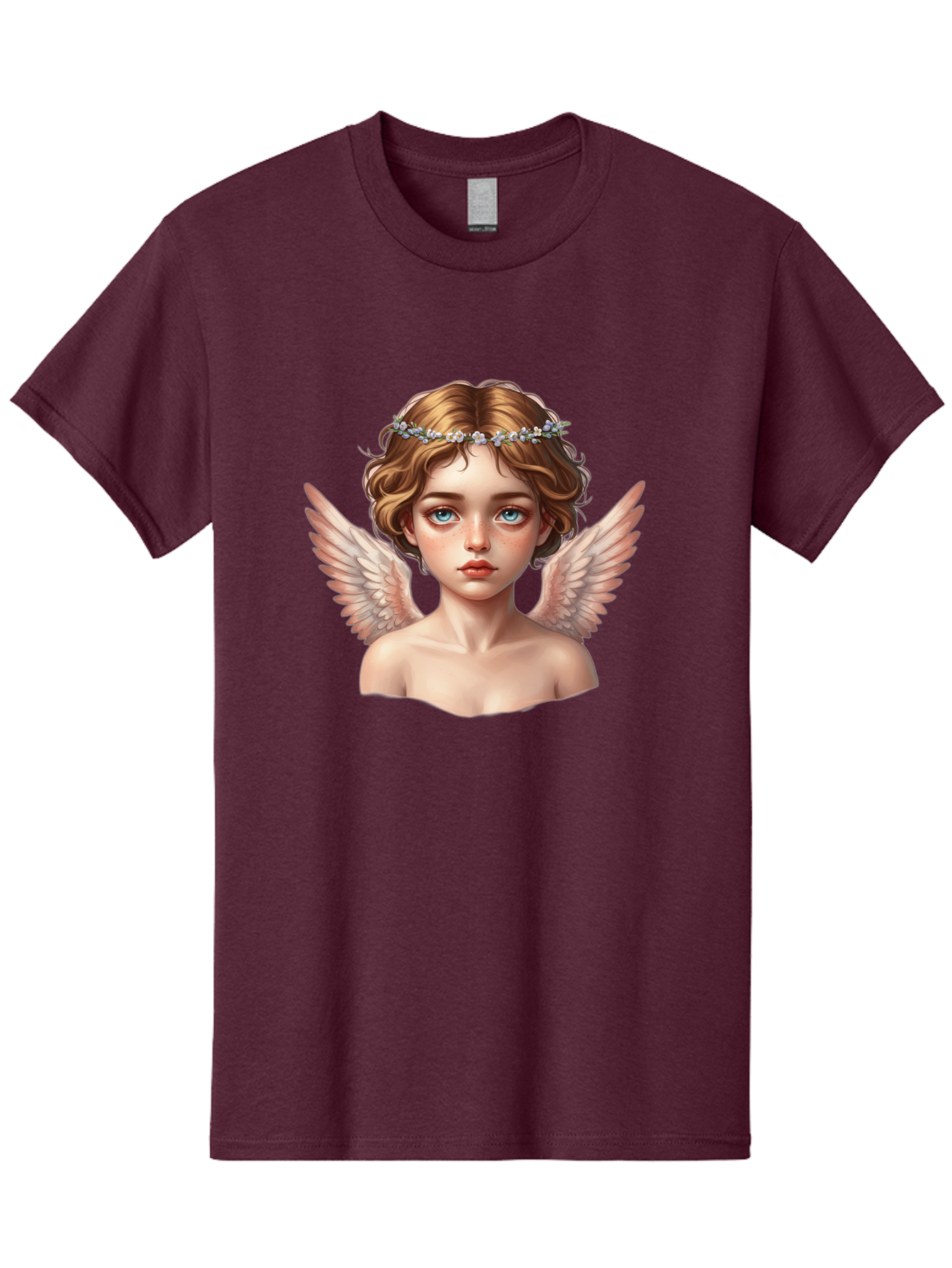 Angel-Portrait-1 Men'S Graphic Tee, 100% Cotton, Comfortable Casual Summer Wear, Machine Washable, Vintage Camera, Old Camera, Antique Camera, Black Camera, Classic Photography, Photography Equipment, Nostalgic Device, Film Camera, Camera Art Baj941