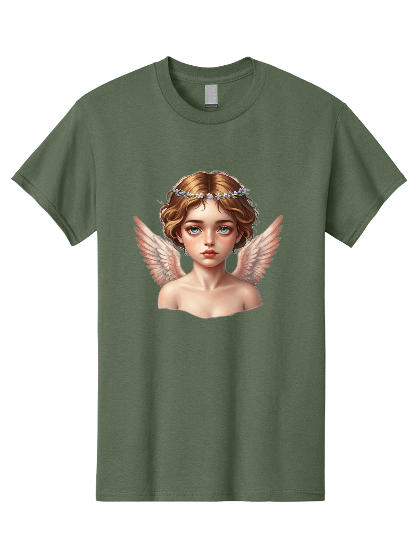 Angel-Portrait-1 Men'S Graphic Tee, 100% Cotton, Comfortable Casual Summer Wear, Machine Washable, Vintage Camera, Old Camera, Antique Camera, Black Camera, Classic Photography, Photography Equipment, Nostalgic Device, Film Camera, Camera Art Baj941