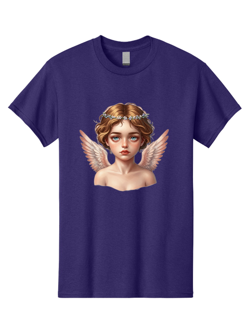 Angel-Portrait-1 Men'S Graphic Tee, 100% Cotton, Comfortable Casual Summer Wear, Machine Washable, Vintage Camera, Old Camera, Antique Camera, Black Camera, Classic Photography, Photography Equipment, Nostalgic Device, Film Camera, Camera Art Baj941