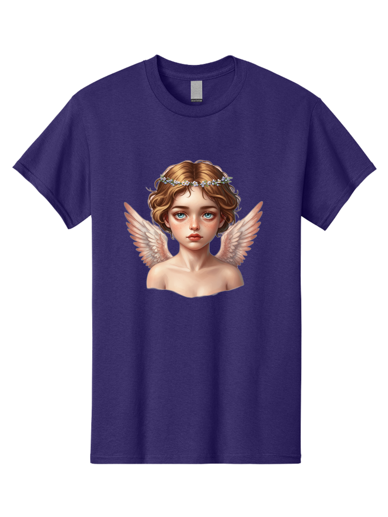 Angel-Portrait-1 Men'S Graphic Tee, 100% Cotton, Comfortable Casual Summer Wear, Machine Washable, Vintage Camera, Old Camera, Antique Camera, Black Camera, Classic Photography, Photography Equipment, Nostalgic Device, Film Camera, Camera Art Baj941