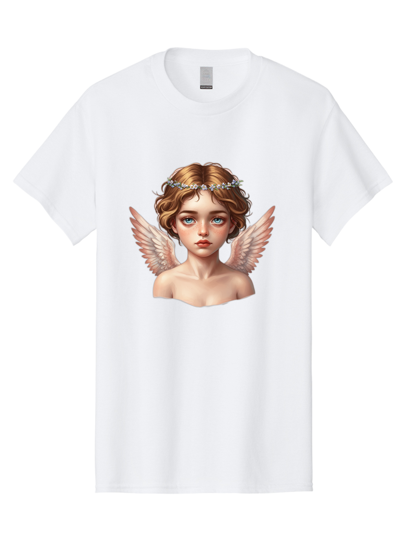Angel-Portrait-1 Men'S Graphic Tee, 100% Cotton, Comfortable Casual Summer Wear, Machine Washable, Vintage Camera, Old Camera, Antique Camera, Black Camera, Classic Photography, Photography Equipment, Nostalgic Device, Film Camera, Camera Art Baj941