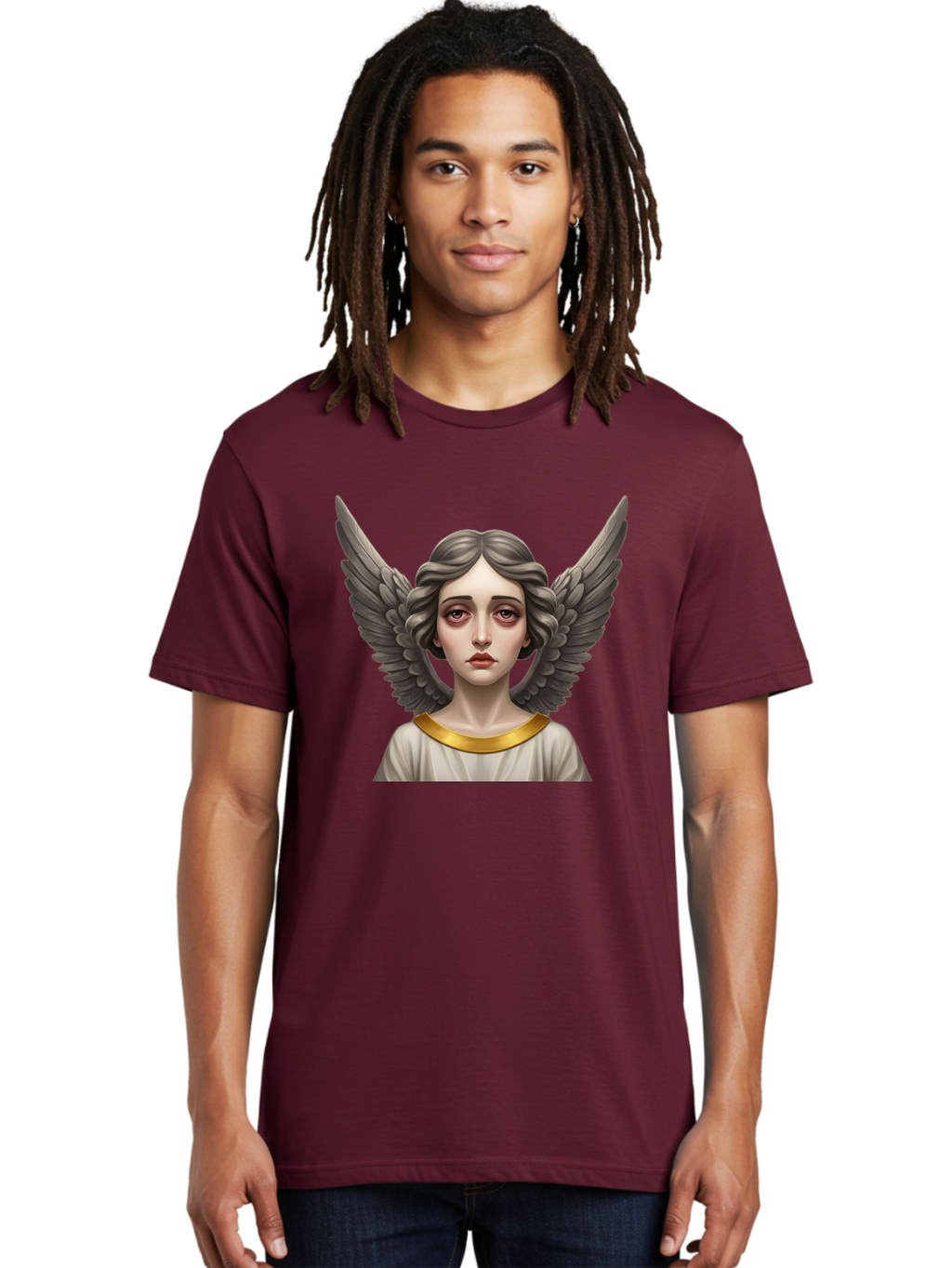 Angel-Portrait Men'S Graphic Tee, 100% Cotton, Comfortable Casual Summer Wear, Machine Washable, Vintage Camera, Old Camera, Antique Camera, Black Camera, Classic Photography, Photography Equipment, Nostalgic Device, Film Camera, Camera Art Baj942