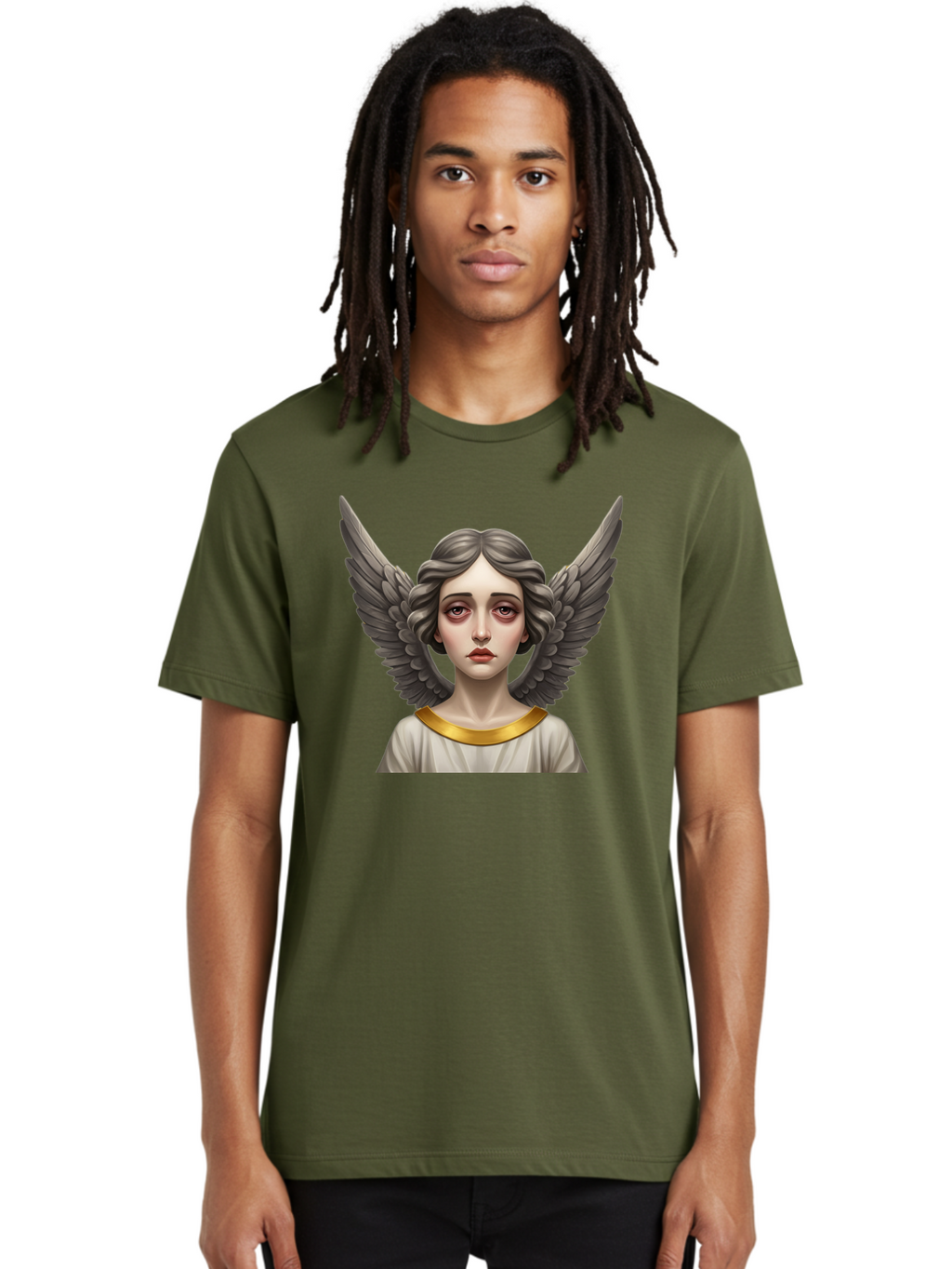 Angel-Portrait Men'S Graphic Tee, 100% Cotton, Comfortable Casual Summer Wear, Machine Washable, Vintage Camera, Old Camera, Antique Camera, Black Camera, Classic Photography, Photography Equipment, Nostalgic Device, Film Camera, Camera Art Baj942