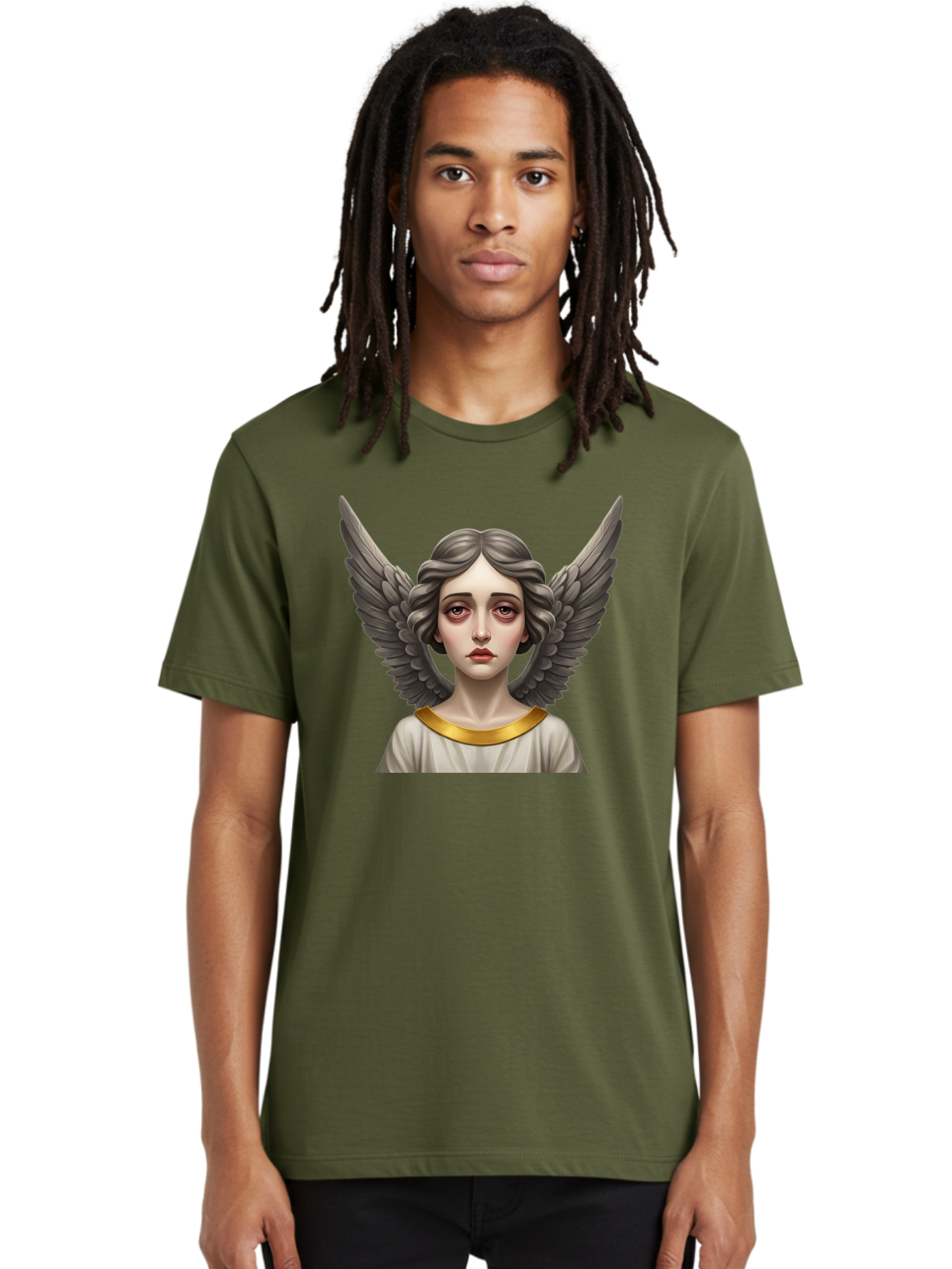 Angel-Portrait Men'S Graphic Tee, 100% Cotton, Comfortable Casual Summer Wear, Machine Washable, Vintage Camera, Old Camera, Antique Camera, Black Camera, Classic Photography, Photography Equipment, Nostalgic Device, Film Camera, Camera Art Baj942