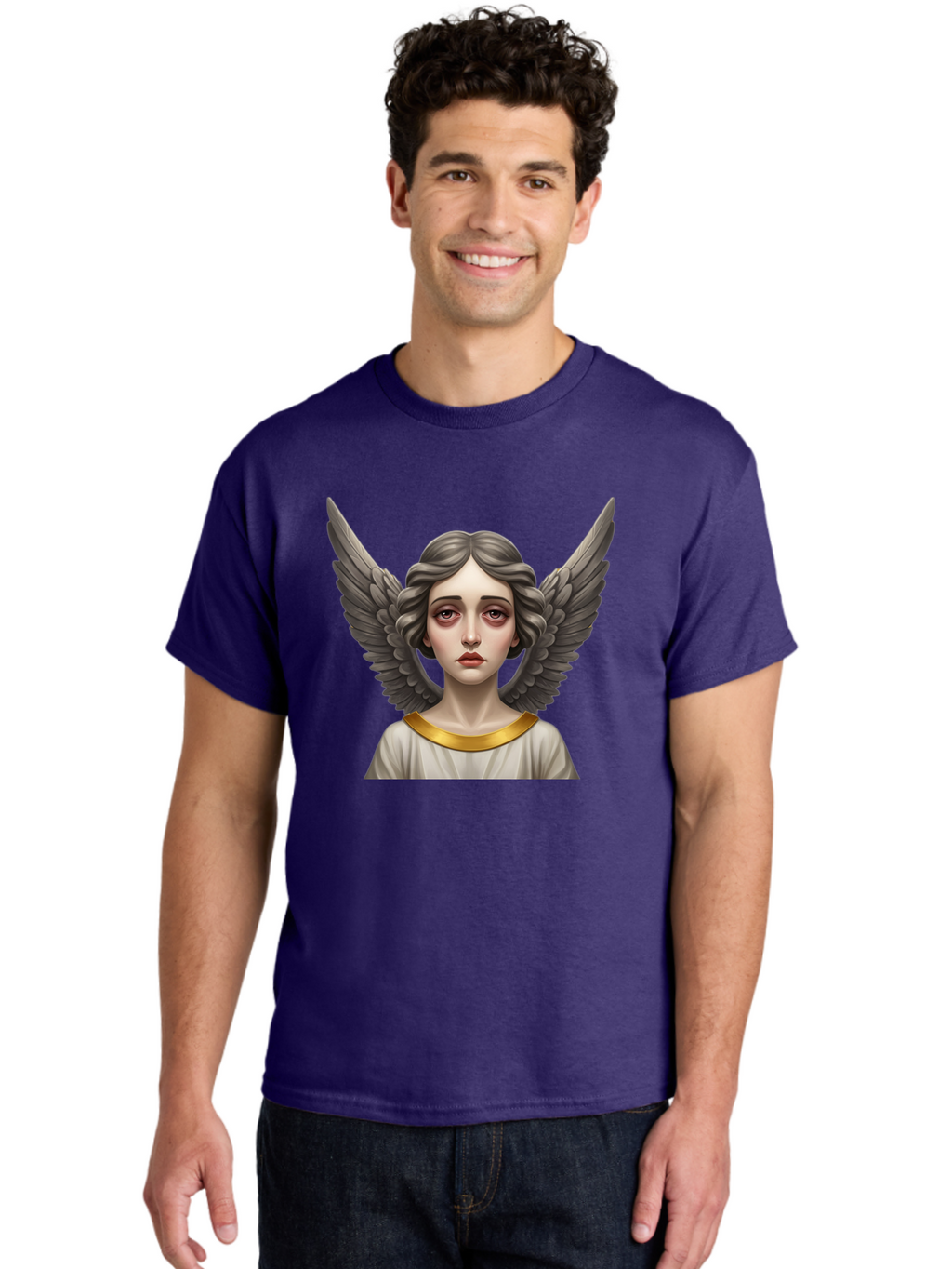 Angel-Portrait Men'S Graphic Tee, 100% Cotton, Comfortable Casual Summer Wear, Machine Washable, Vintage Camera, Old Camera, Antique Camera, Black Camera, Classic Photography, Photography Equipment, Nostalgic Device, Film Camera, Camera Art Baj942