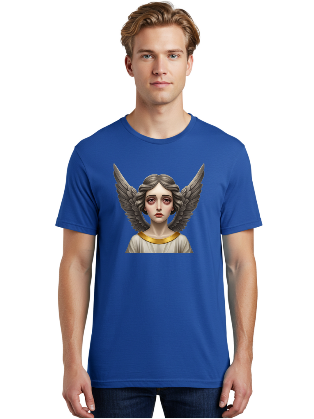Angel-Portrait Men'S Graphic Tee, 100% Cotton, Comfortable Casual Summer Wear, Machine Washable, Vintage Camera, Old Camera, Antique Camera, Black Camera, Classic Photography, Photography Equipment, Nostalgic Device, Film Camera, Camera Art Baj942