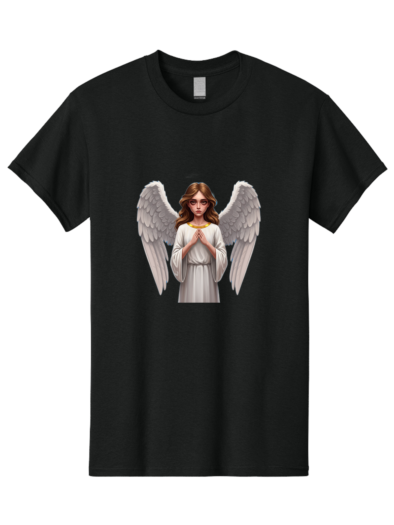 Angel-Praying Men'S Graphic Tee, 100% Cotton, Comfortable Casual Summer Wear, Machine Washable, Vintage Camera, Old Camera, Antique Camera, Black Camera, Classic Photography, Photography Equipment, Nostalgic Device, Film Camera, Camera Art Baj943