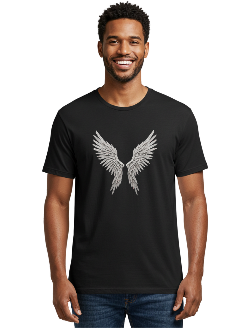 Angel-Wings-1 Men'S Graphic Tee, 100% Cotton, Comfortable Casual Summer Wear, Machine Washable, Vintage Camera, Old Camera, Antique Camera, Black Camera, Classic Photography, Photography Equipment, Nostalgic Device, Film Camera, Camera Art Baj945