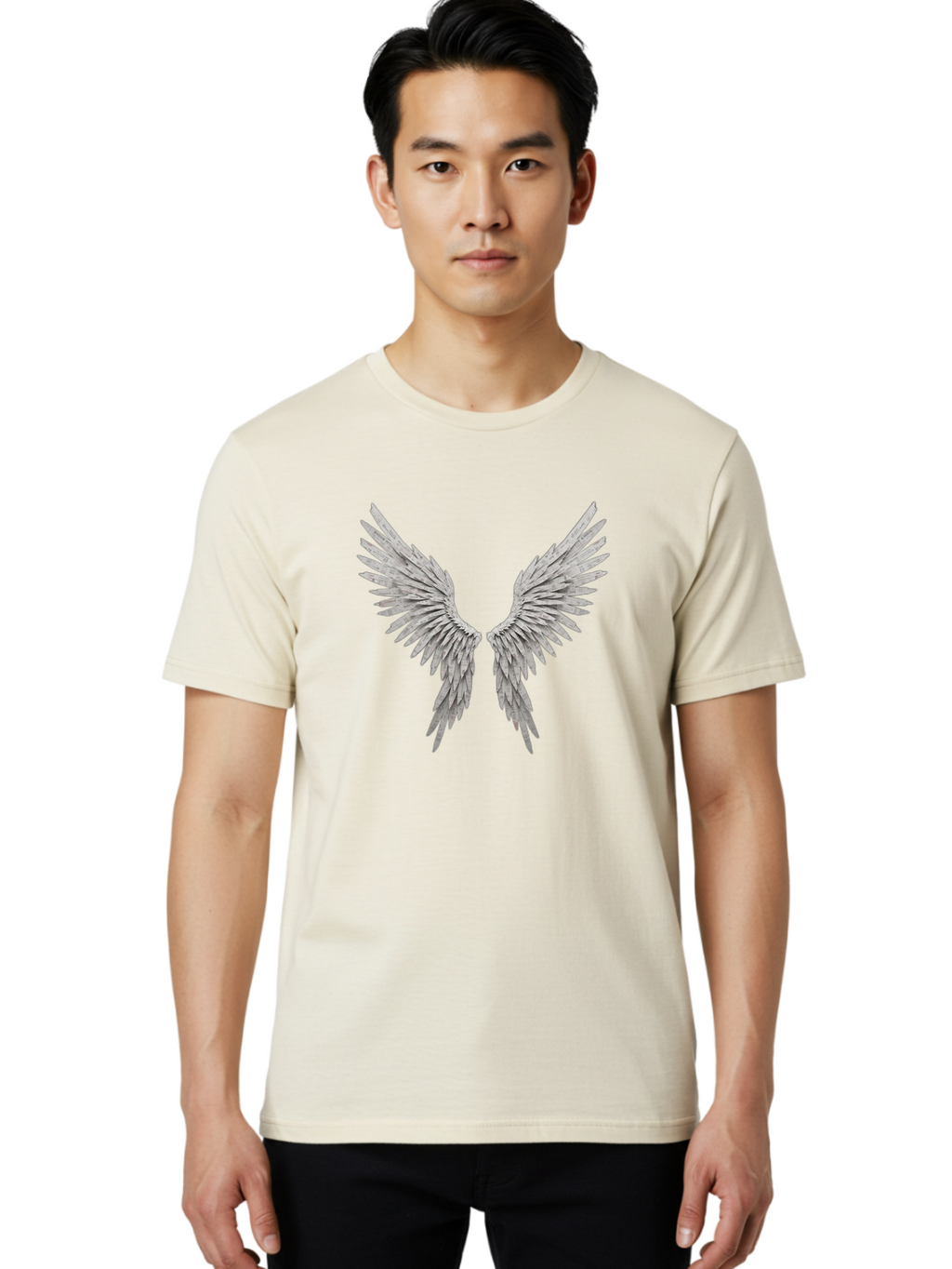 Angel-Wings-1 Men'S Graphic Tee, 100% Cotton, Comfortable Casual Summer Wear, Machine Washable, Vintage Camera, Old Camera, Antique Camera, Black Camera, Classic Photography, Photography Equipment, Nostalgic Device, Film Camera, Camera Art Baj945