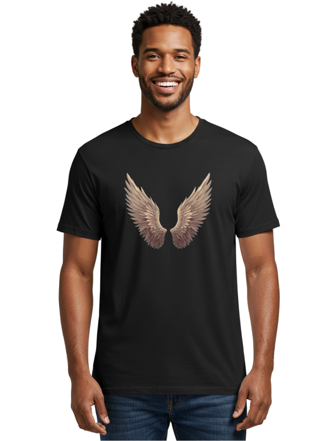 Angel-Wings-2 Men'S Graphic Tee, 100% Cotton, Comfortable Casual Summer Wear, Machine Washable, Vintage Camera, Old Camera, Antique Camera, Black Camera, Classic Photography, Photography Equipment, Nostalgic Device, Film Camera, Camera Art Baj946