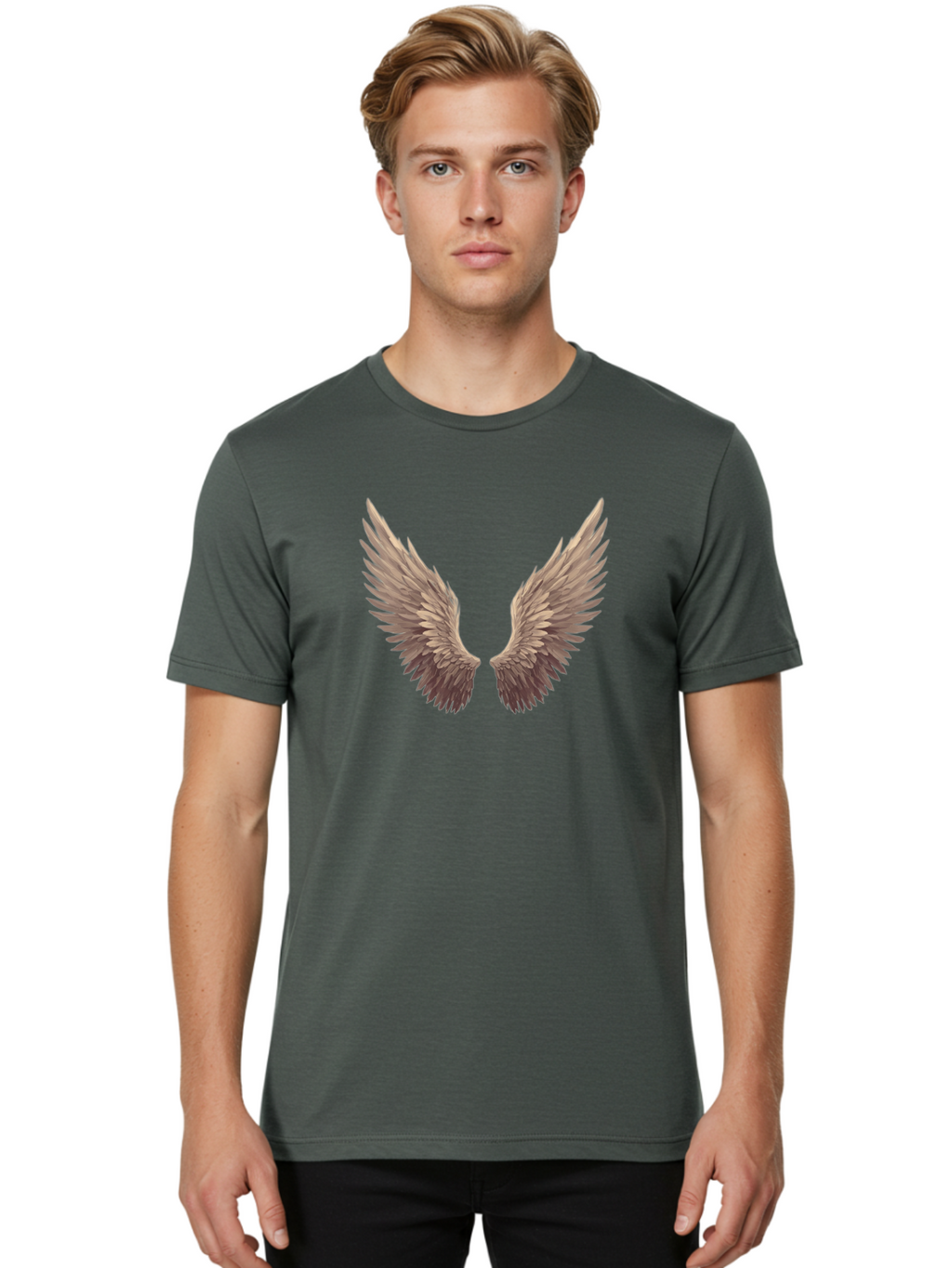 Angel-Wings-2 Men'S Graphic Tee, 100% Cotton, Comfortable Casual Summer Wear, Machine Washable, Vintage Camera, Old Camera, Antique Camera, Black Camera, Classic Photography, Photography Equipment, Nostalgic Device, Film Camera, Camera Art Baj946