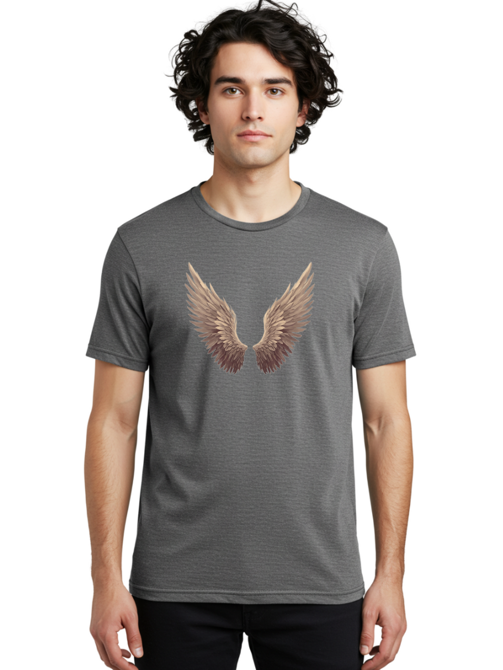 Angel-Wings-2 Men'S Graphic Tee, 100% Cotton, Comfortable Casual Summer Wear, Machine Washable, Vintage Camera, Old Camera, Antique Camera, Black Camera, Classic Photography, Photography Equipment, Nostalgic Device, Film Camera, Camera Art Baj946
