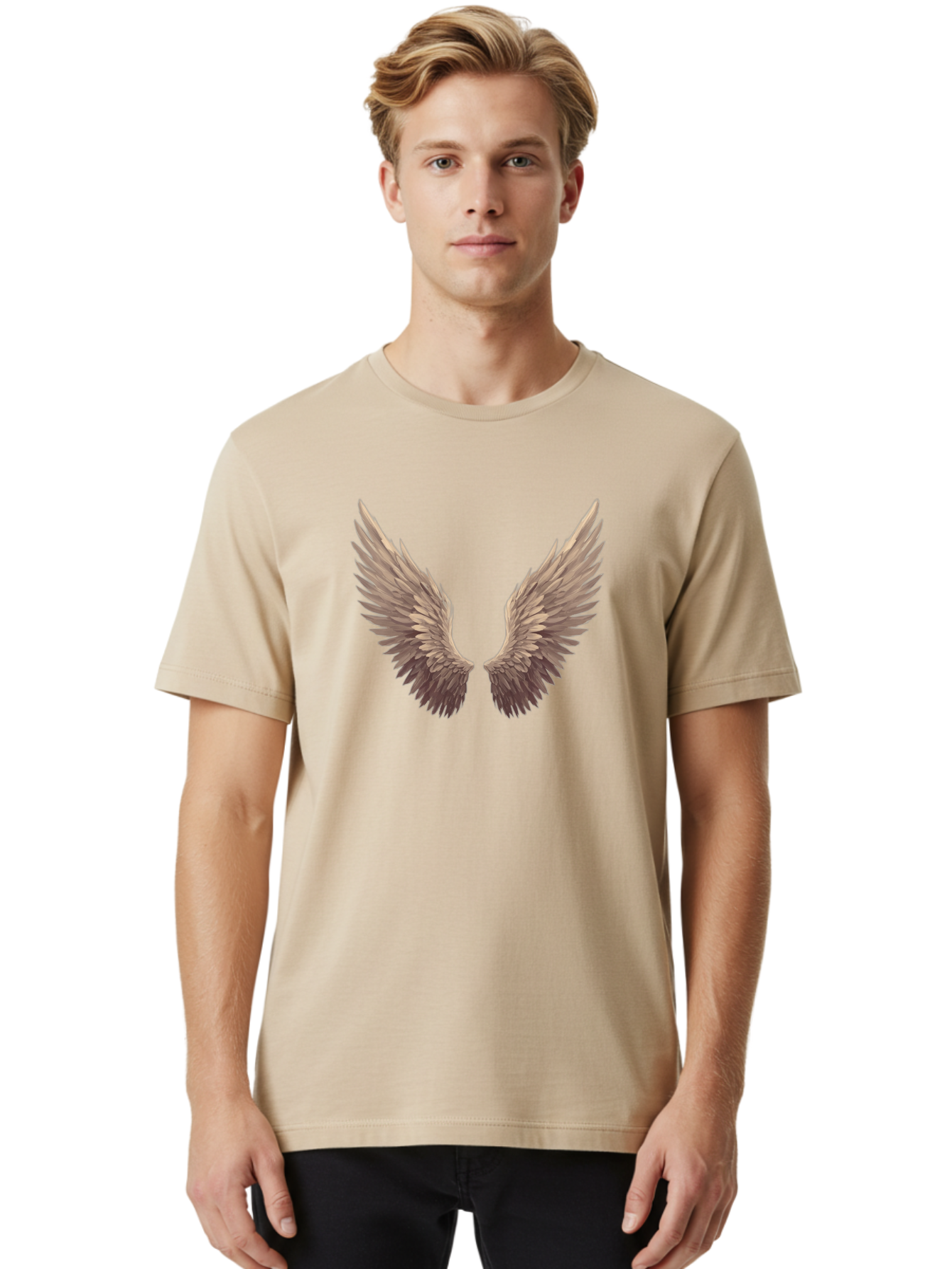 Angel-Wings-2 Men'S Graphic Tee, 100% Cotton, Comfortable Casual Summer Wear, Machine Washable, Vintage Camera, Old Camera, Antique Camera, Black Camera, Classic Photography, Photography Equipment, Nostalgic Device, Film Camera, Camera Art Baj946