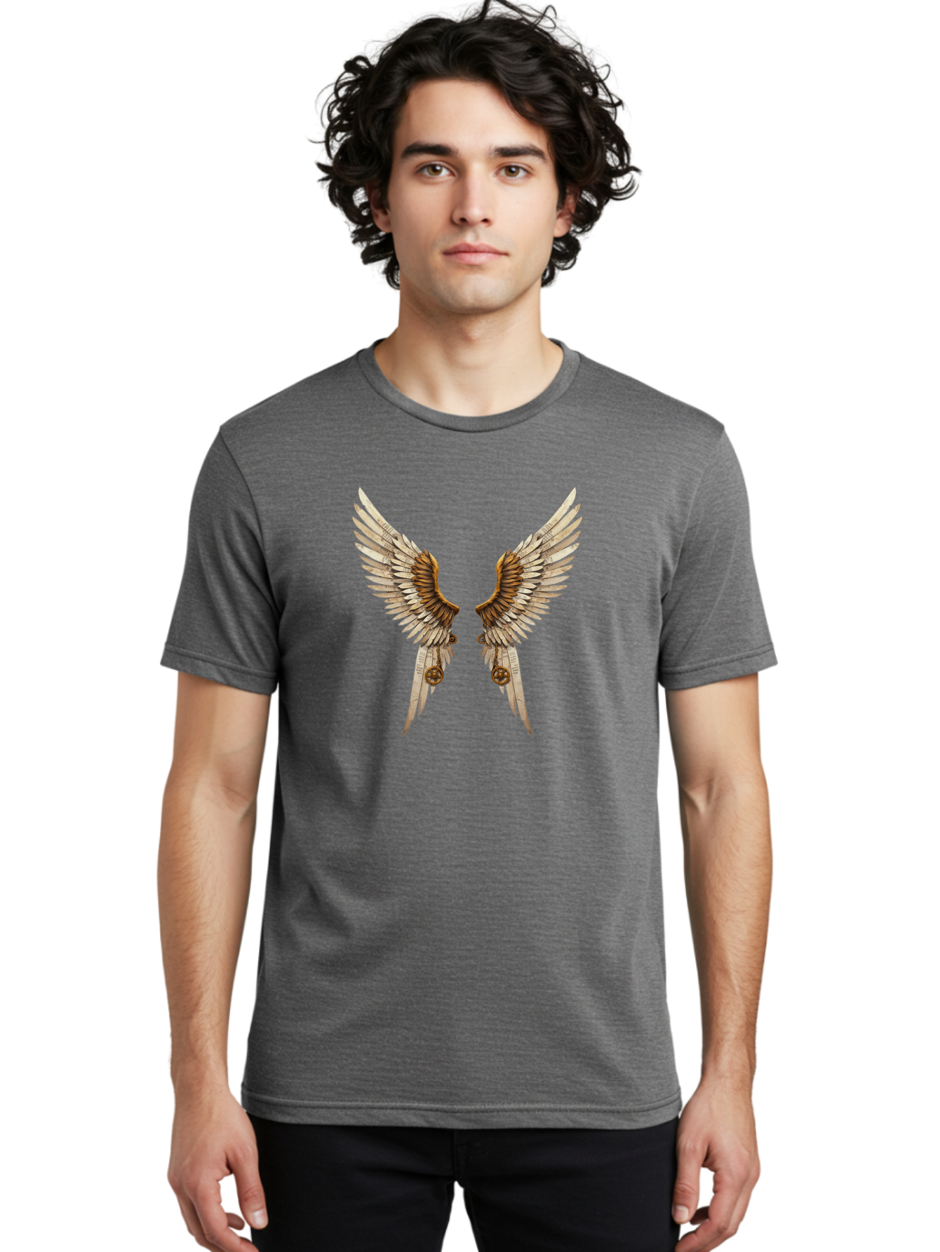 Angel-Wings-3 Men'S Graphic Tee, 100% Cotton, Comfortable Casual Summer Wear, Machine Washable, Vintage Camera, Old Camera, Antique Camera, Black Camera, Classic Photography, Photography Equipment, Nostalgic Device, Film Camera, Camera Art Baj947