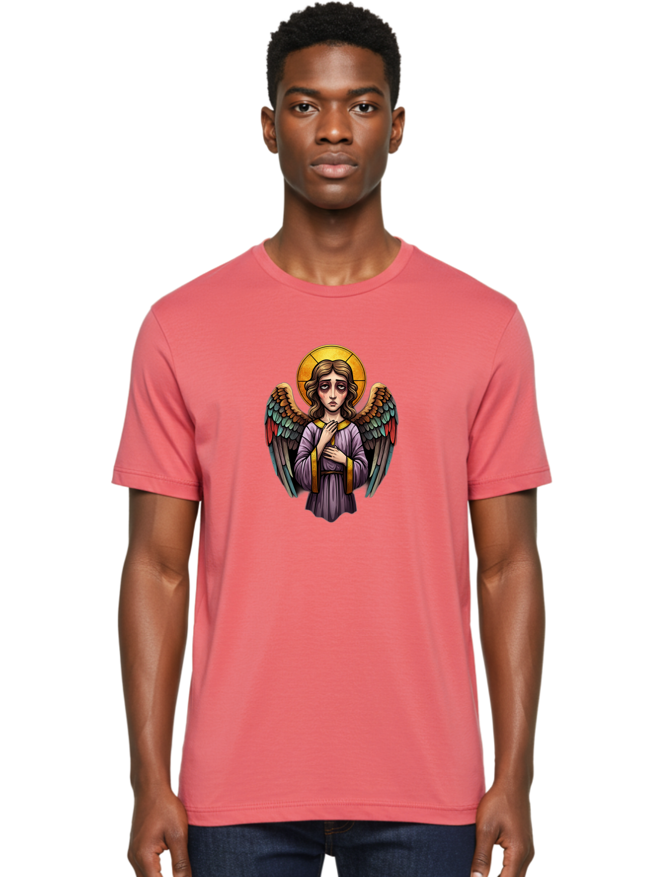 Angel Men'S Graphic Tee, 100% Cotton, Comfortable Casual Summer Wear, Machine Washable, Vintage Camera, Old Camera, Antique Camera, Black Camera, Classic Photography, Photography Equipment, Nostalgic Device, Film Camera, Camera Art Baj949
