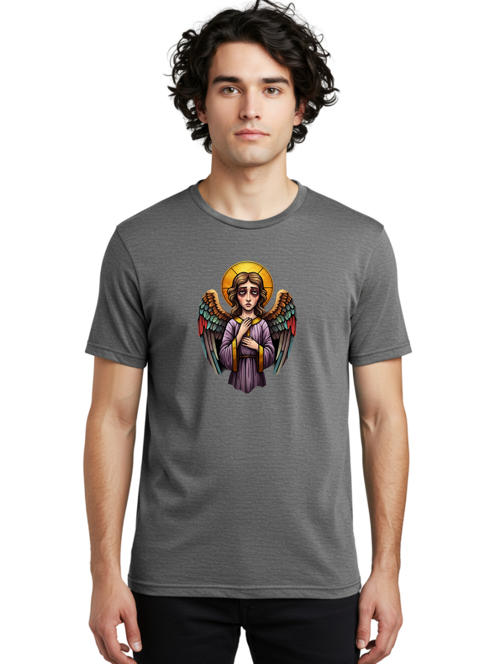 Angel Men'S Graphic Tee, 100% Cotton, Comfortable Casual Summer Wear, Machine Washable, Vintage Camera, Old Camera, Antique Camera, Black Camera, Classic Photography, Photography Equipment, Nostalgic Device, Film Camera, Camera Art Baj949