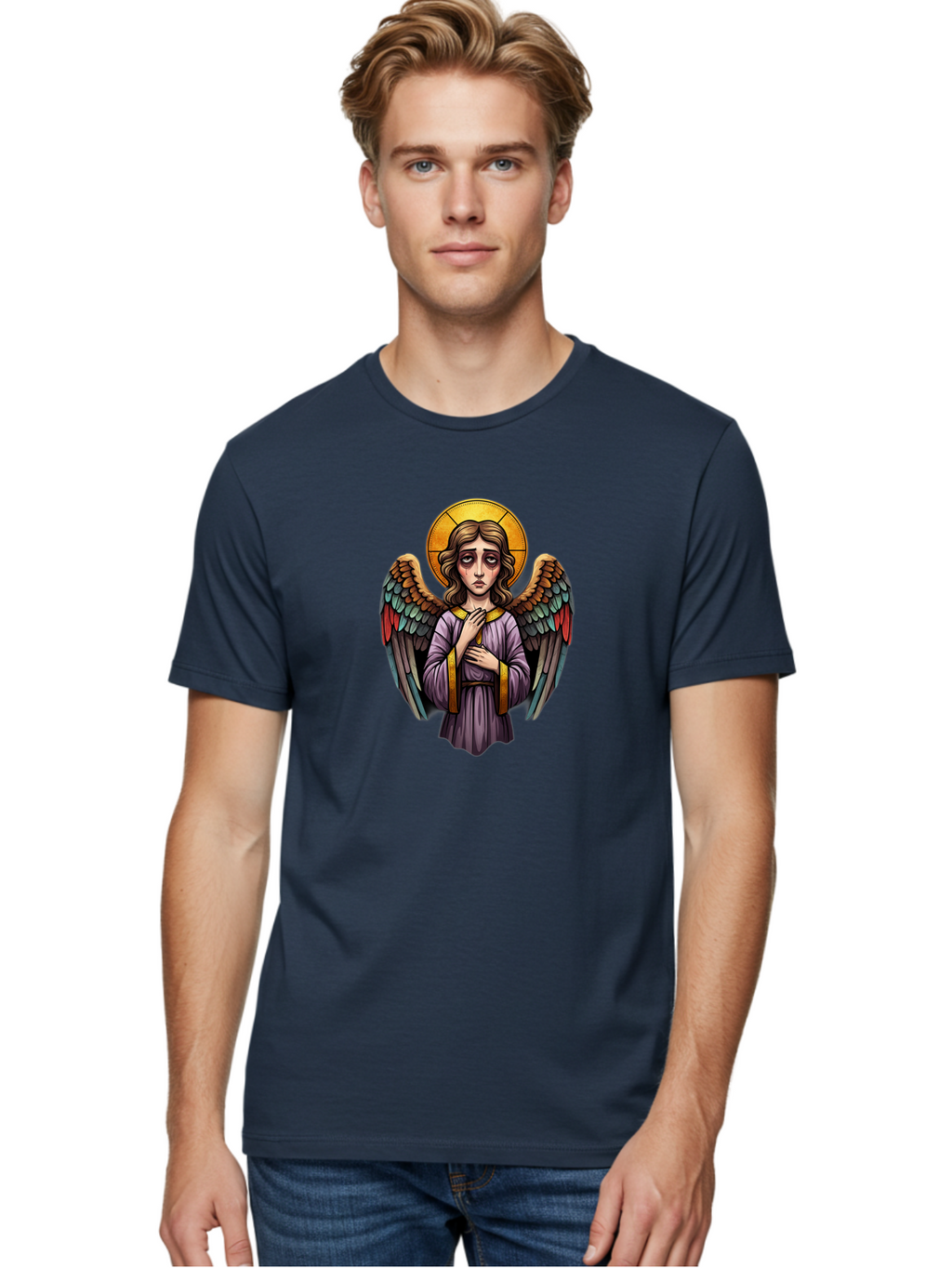 Angel Men'S Graphic Tee, 100% Cotton, Comfortable Casual Summer Wear, Machine Washable, Vintage Camera, Old Camera, Antique Camera, Black Camera, Classic Photography, Photography Equipment, Nostalgic Device, Film Camera, Camera Art Baj949