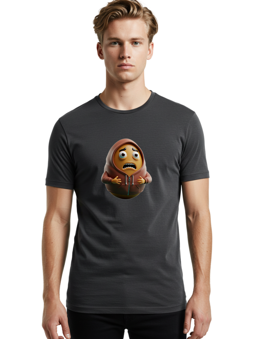Angry-Emoji-Hoodie Men'S Graphic Tee, 100% Cotton, Comfortable Casual Summer Wear, Machine Washable, Vintage Camera, Old Camera, Antique Camera, Black Camera, Classic Photography, Photography Equipment, Nostalgic Device, Film Camera, Baj951
