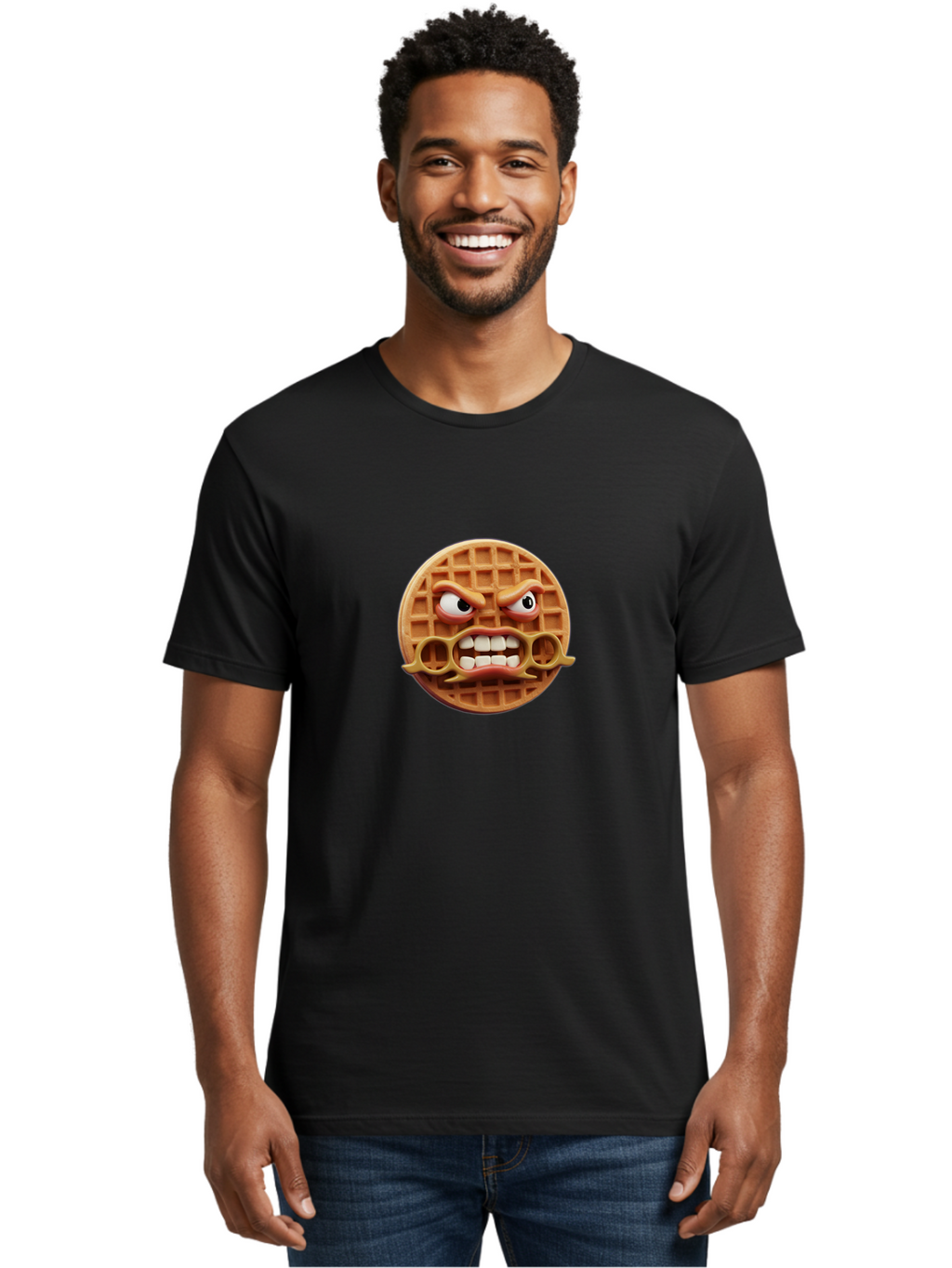 Angry-Face-Waffle Men'S Graphic Tee, 100% Cotton, Comfortable Casual Summer Wear, Machine Washable, Vintage Camera, Old Camera, Antique Camera, Black Camera, Classic Photography, Photography Equipment, Nostalgic Device, Film Camera, Camera Art Baj953