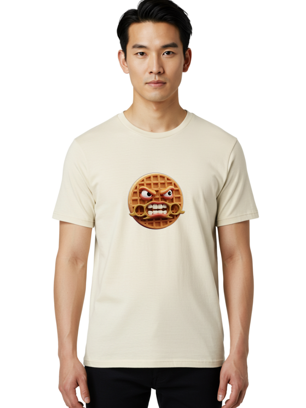 Angry-Face-Waffle Men'S Graphic Tee, 100% Cotton, Comfortable Casual Summer Wear, Machine Washable, Vintage Camera, Old Camera, Antique Camera, Black Camera, Classic Photography, Photography Equipment, Nostalgic Device, Film Camera, Camera Art Baj953
