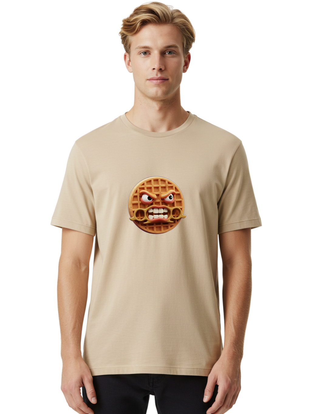 Angry-Face-Waffle Men'S Graphic Tee, 100% Cotton, Comfortable Casual Summer Wear, Machine Washable, Vintage Camera, Old Camera, Antique Camera, Black Camera, Classic Photography, Photography Equipment, Nostalgic Device, Film Camera, Camera Art Baj953