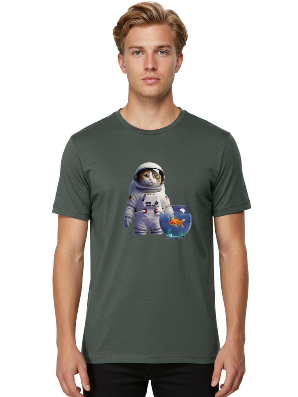Astronaut-Cat-1 Men'S Graphic Tee, 100% Cotton, Comfortable Casual Summer Wear, Machine Washable, Vintage Camera, Old Camera, Antique Camera, Black Camera, Classic Photography, Photography Equipment, Nostalgic Device, Film Camera, Camera Art Baj962