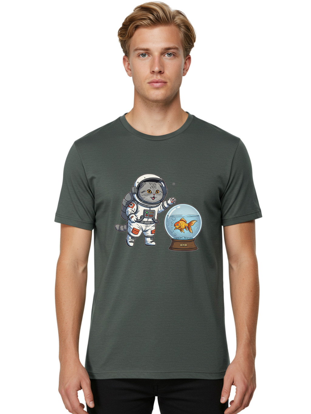 Astronaut-Cat-2 Men'S Graphic Tee, 100% Cotton, Comfortable Casual Summer Wear, Machine Washable, Vintage Camera, Old Camera, Antique Camera, Black Camera, Classic Photography, Photography Equipment, Nostalgic Device, Film Camera, Camera Art Baj963