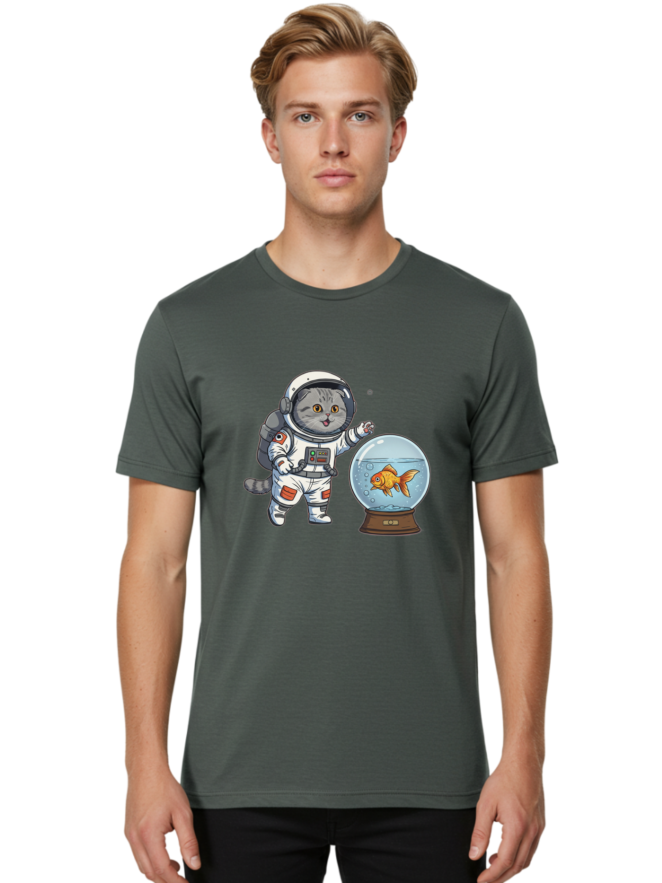 Astronaut-Cat-2 Men'S Graphic Tee, 100% Cotton, Comfortable Casual Summer Wear, Machine Washable, Vintage Camera, Old Camera, Antique Camera, Black Camera, Classic Photography, Photography Equipment, Nostalgic Device, Film Camera, Camera Art Baj963
