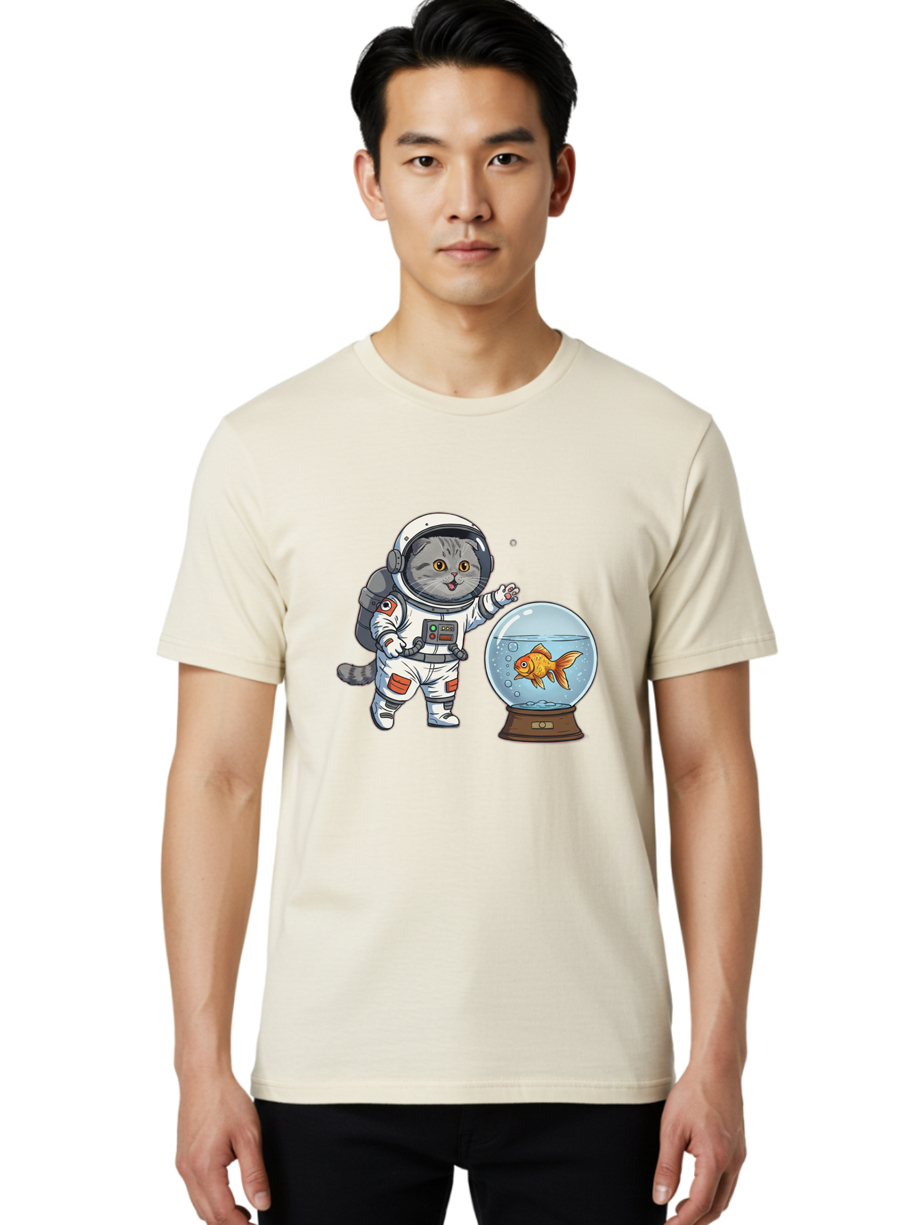 Astronaut-Cat-2 Men'S Graphic Tee, 100% Cotton, Comfortable Casual Summer Wear, Machine Washable, Vintage Camera, Old Camera, Antique Camera, Black Camera, Classic Photography, Photography Equipment, Nostalgic Device, Film Camera, Camera Art Baj963