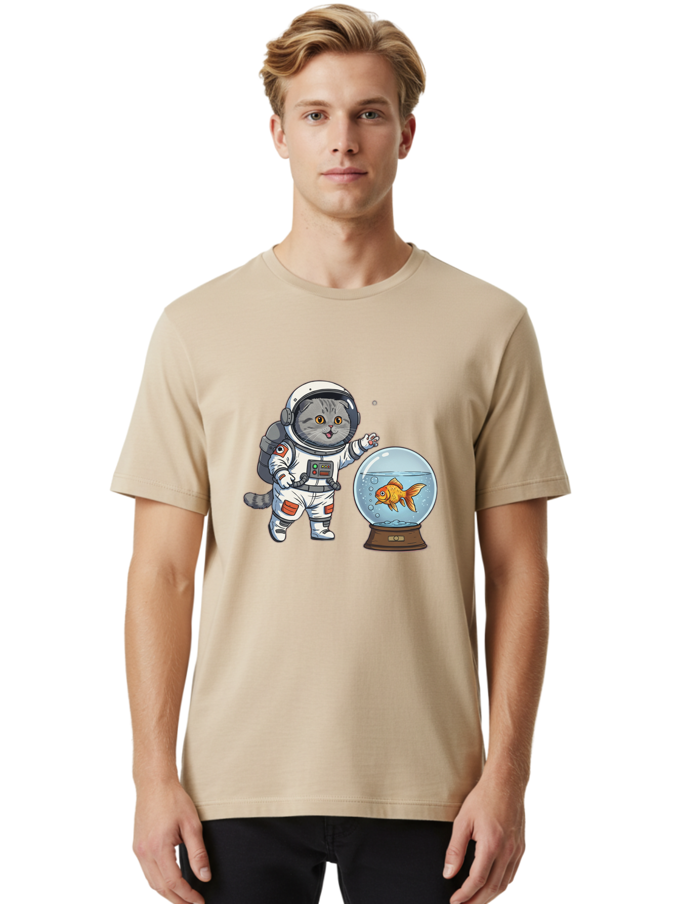 Astronaut-Cat-2 Men'S Graphic Tee, 100% Cotton, Comfortable Casual Summer Wear, Machine Washable, Vintage Camera, Old Camera, Antique Camera, Black Camera, Classic Photography, Photography Equipment, Nostalgic Device, Film Camera, Camera Art Baj963