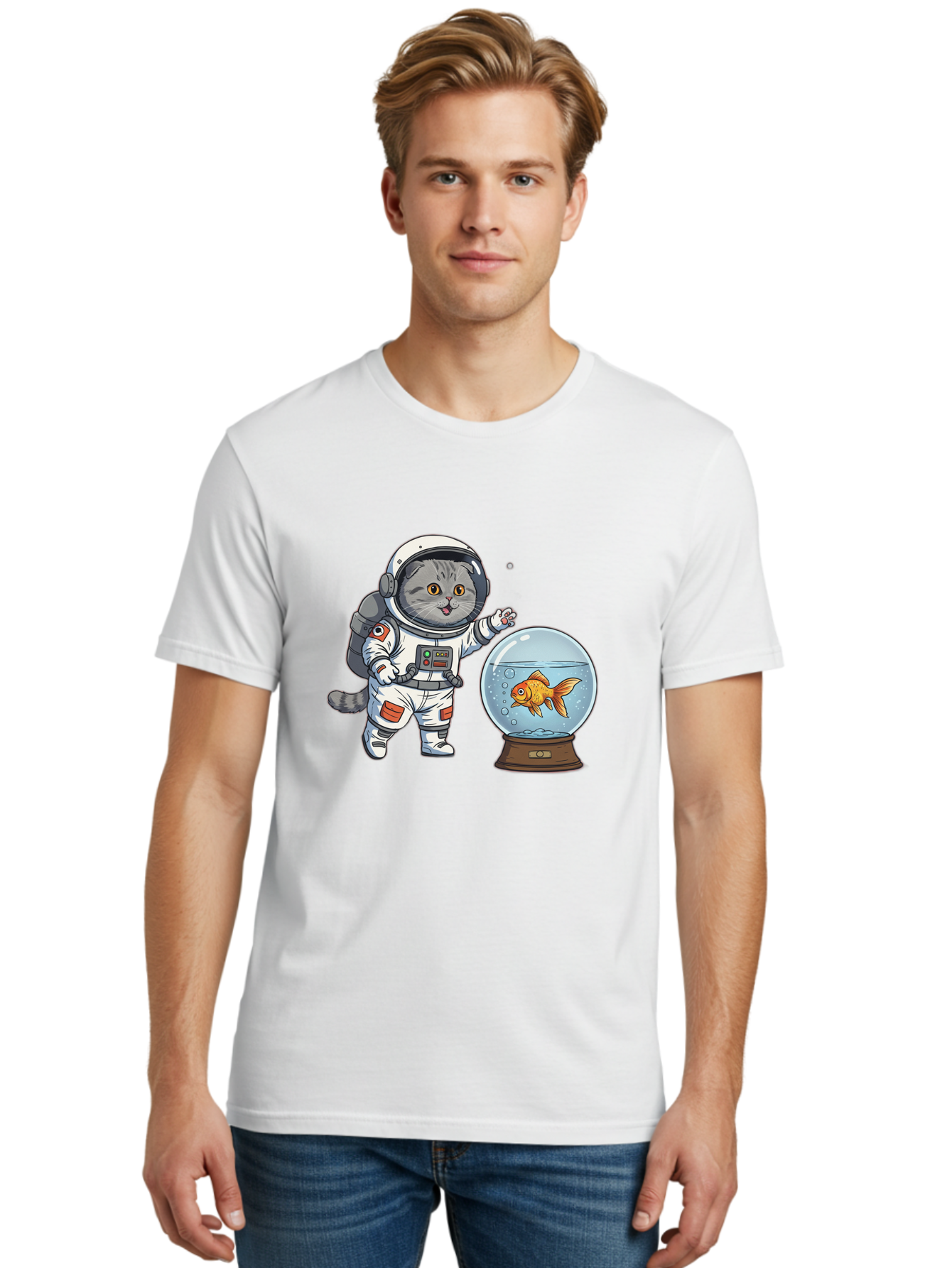 Astronaut-Cat-2 Men'S Graphic Tee, 100% Cotton, Comfortable Casual Summer Wear, Machine Washable, Vintage Camera, Old Camera, Antique Camera, Black Camera, Classic Photography, Photography Equipment, Nostalgic Device, Film Camera, Camera Art Baj963