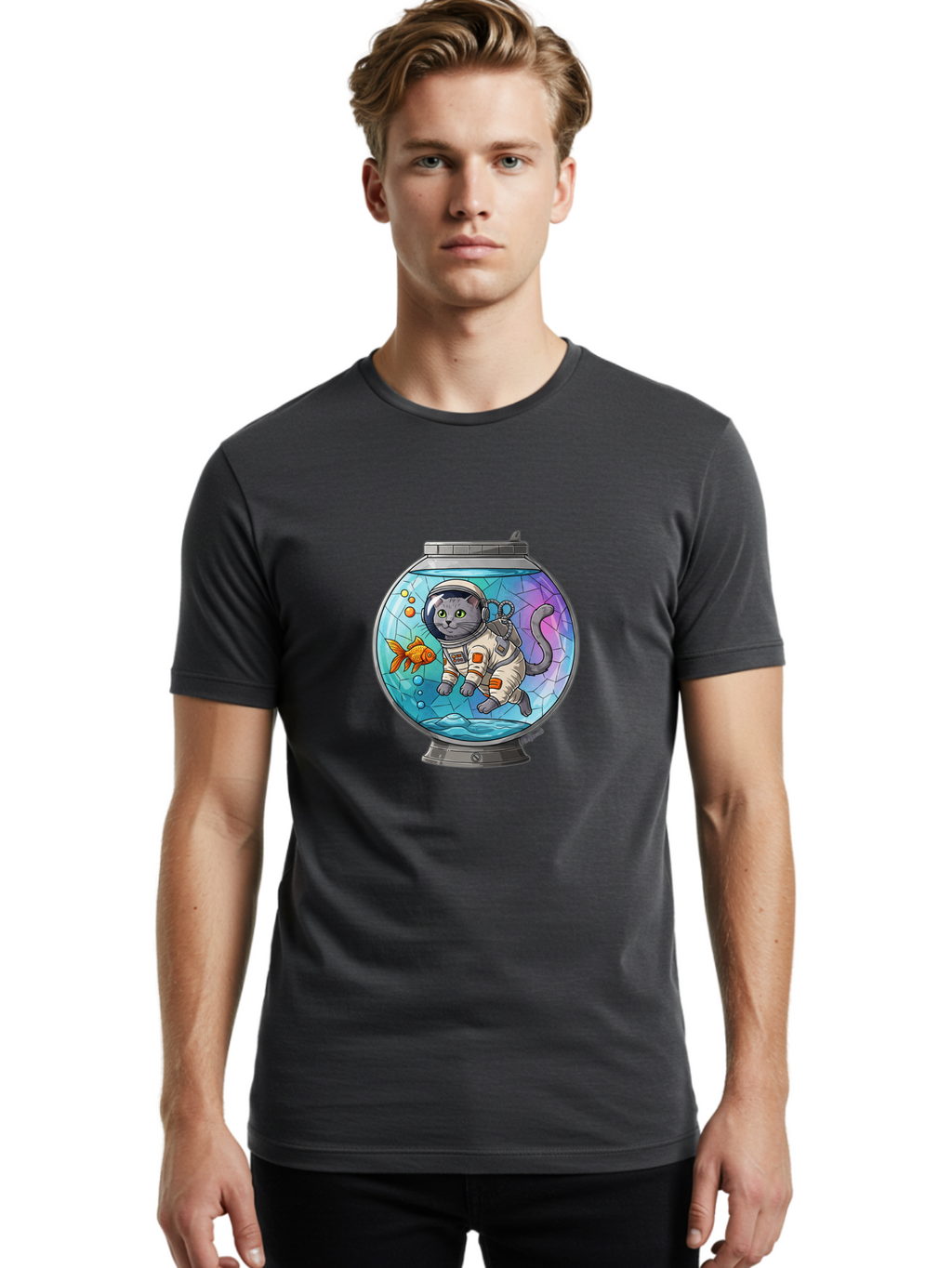 Astronaut-Cat-In-Fishbowl Men'S Graphic Tee, 100% Cotton, Comfortable Casual Summer Wear, Machine Washable, Vintage Camera, Old Camera, Antique Camera, Black Camera, Classic Photography, Photography Equipment, Nostalgic Device, Film Camera, Baj964