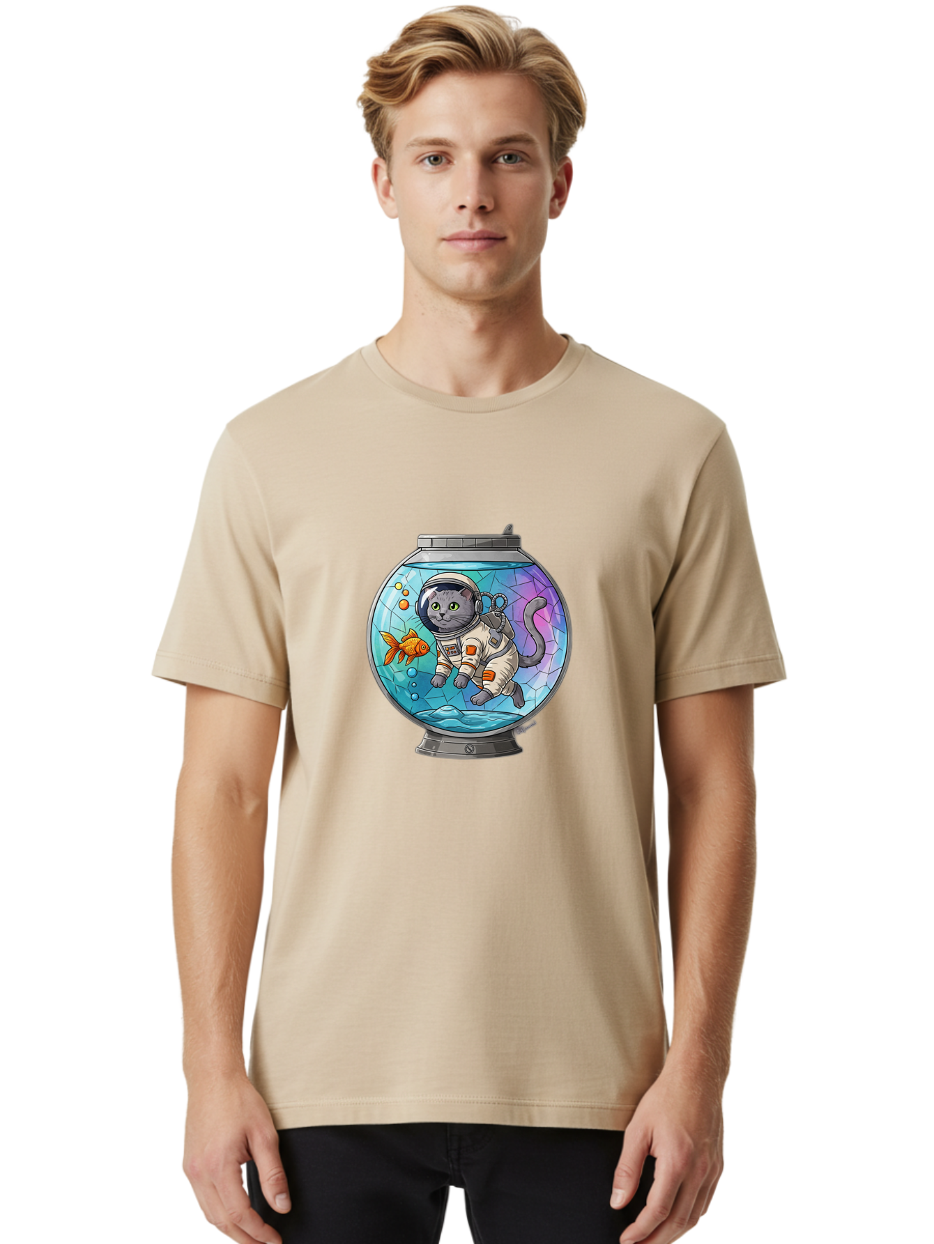 Astronaut-Cat-In-Fishbowl Men'S Graphic Tee, 100% Cotton, Comfortable Casual Summer Wear, Machine Washable, Vintage Camera, Old Camera, Antique Camera, Black Camera, Classic Photography, Photography Equipment, Nostalgic Device, Film Camera, Baj964