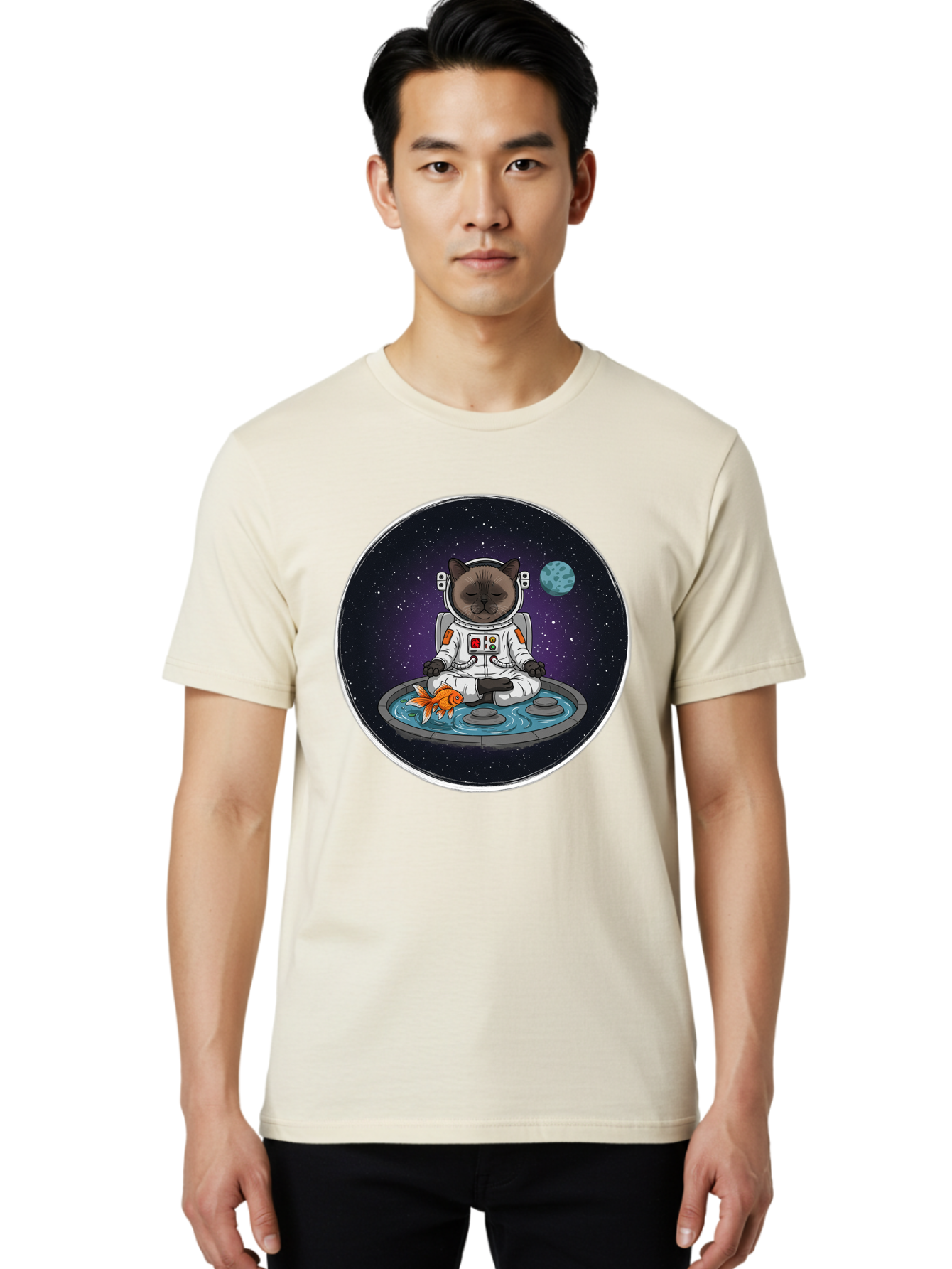 Astronaut-Cat-Meditating Men'S Graphic Tee, 100% Cotton, Comfortable Casual Summer Wear, Machine Washable, Vintage Camera, Old Camera, Antique Camera, Black Camera, Classic Photography, Photography Equipment, Nostalgic Device, Film Camera, Baj965