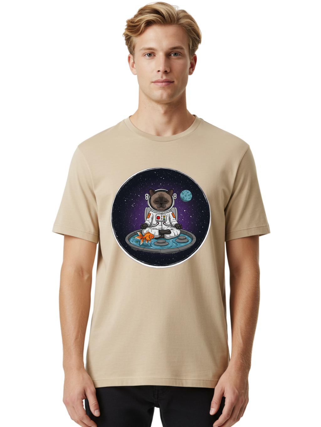 Astronaut-Cat-Meditating Men'S Graphic Tee, 100% Cotton, Comfortable Casual Summer Wear, Machine Washable, Vintage Camera, Old Camera, Antique Camera, Black Camera, Classic Photography, Photography Equipment, Nostalgic Device, Film Camera, Baj965