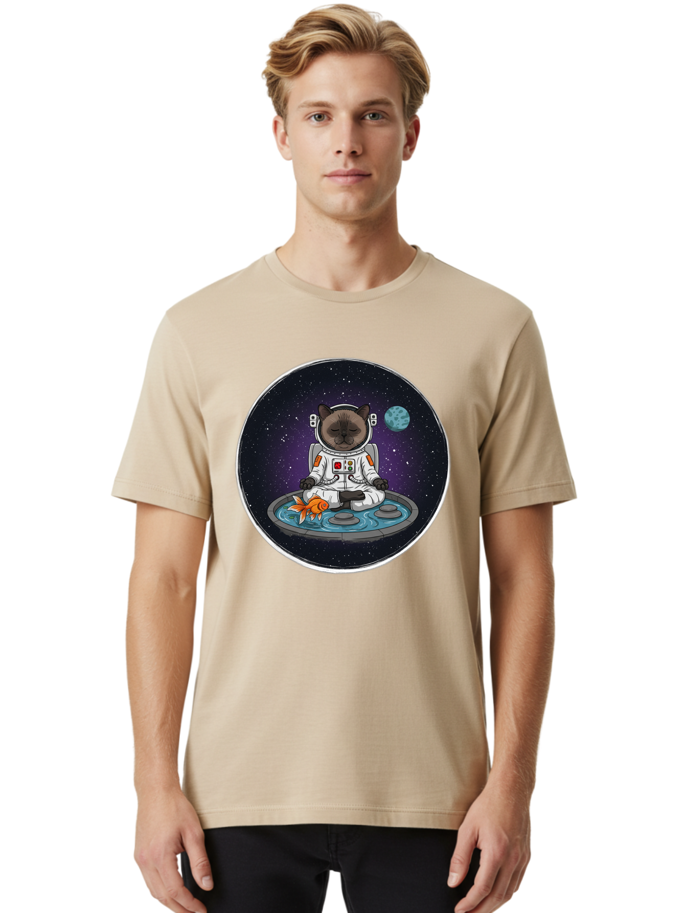 Astronaut-Cat-Meditating Men'S Graphic Tee, 100% Cotton, Comfortable Casual Summer Wear, Machine Washable, Vintage Camera, Old Camera, Antique Camera, Black Camera, Classic Photography, Photography Equipment, Nostalgic Device, Film Camera, Baj965