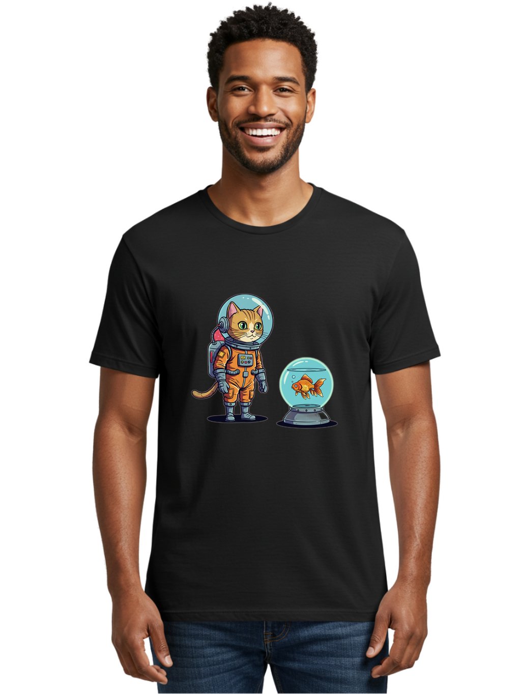 Astronaut-Cat-With-Goldfish Men'S Graphic Tee, 100% Cotton, Comfortable Casual Summer Wear, Machine Washable, Vintage Camera, Old Camera, Antique Camera, Black Camera, Classic Photography, Photography Equipment, Nostalgic Device, Film Camera, Baj966