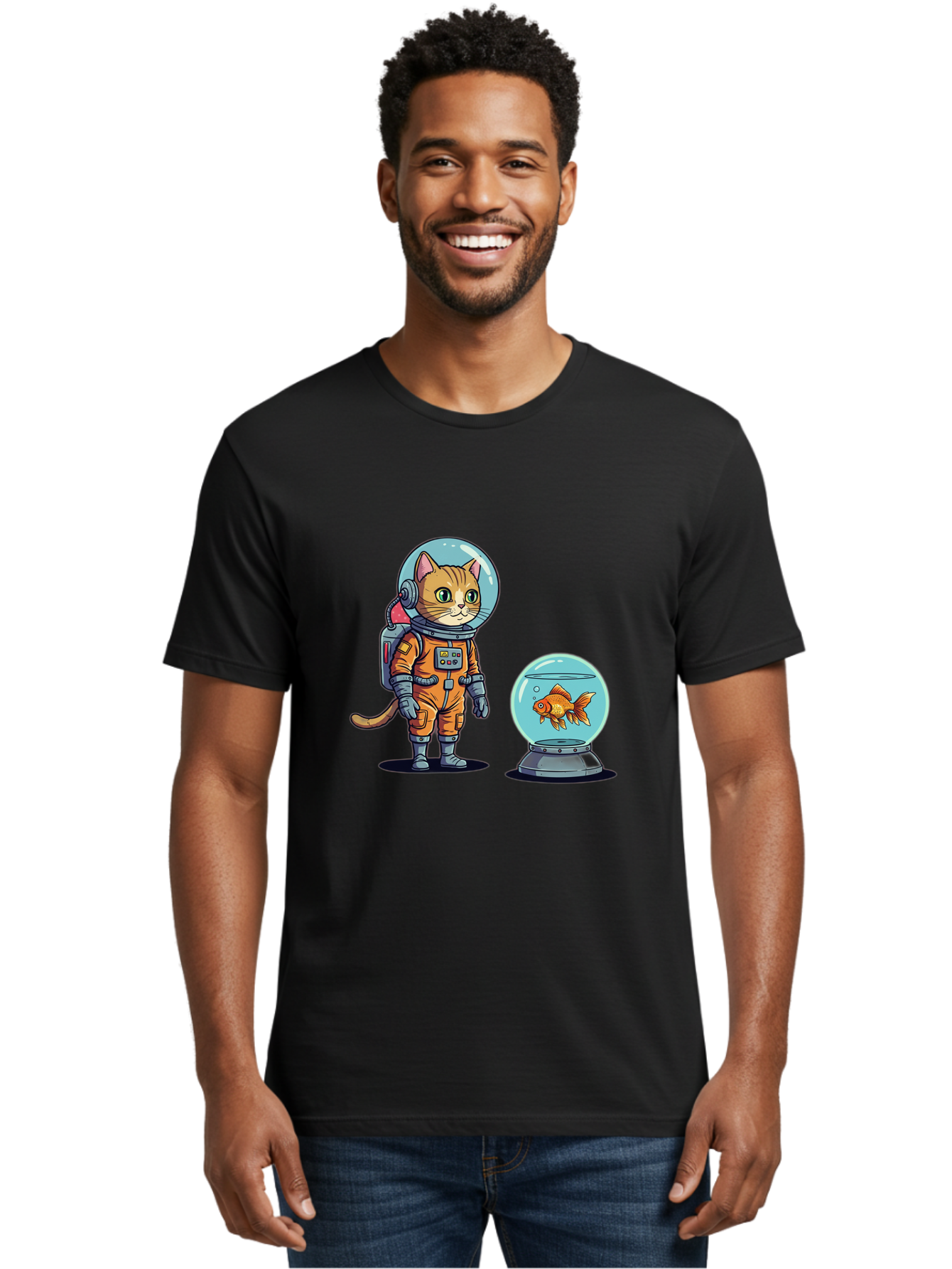Astronaut-Cat-With-Goldfish Men'S Graphic Tee, 100% Cotton, Comfortable Casual Summer Wear, Machine Washable, Vintage Camera, Old Camera, Antique Camera, Black Camera, Classic Photography, Photography Equipment, Nostalgic Device, Film Camera, Baj966