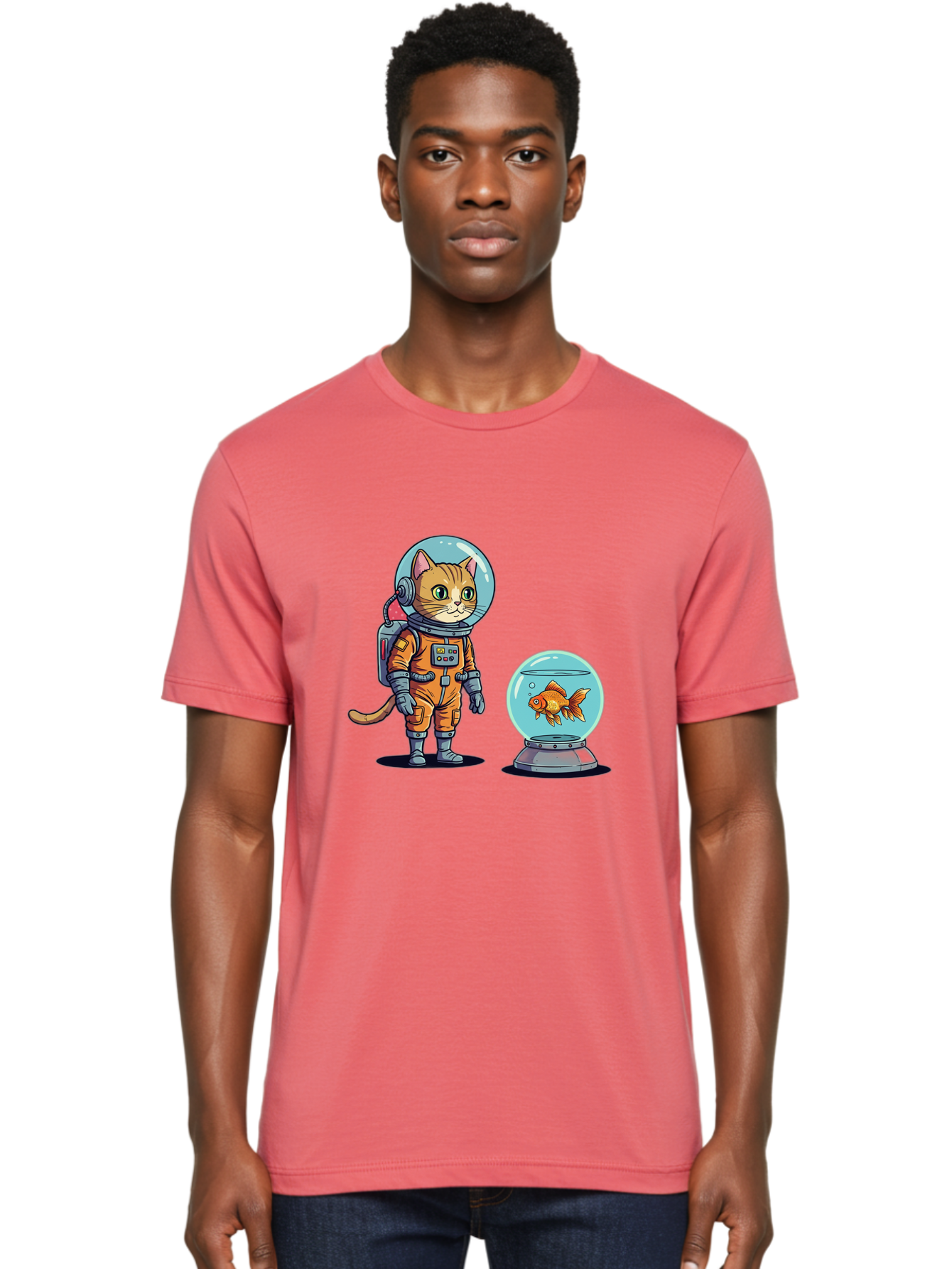 Astronaut-Cat-With-Goldfish Men'S Graphic Tee, 100% Cotton, Comfortable Casual Summer Wear, Machine Washable, Vintage Camera, Old Camera, Antique Camera, Black Camera, Classic Photography, Photography Equipment, Nostalgic Device, Film Camera, Baj966